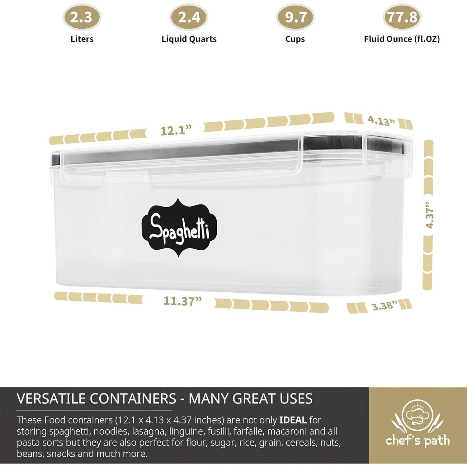 Juego de 6 Contenedores Herméticos Chef's Path 2.3L para Alimentos