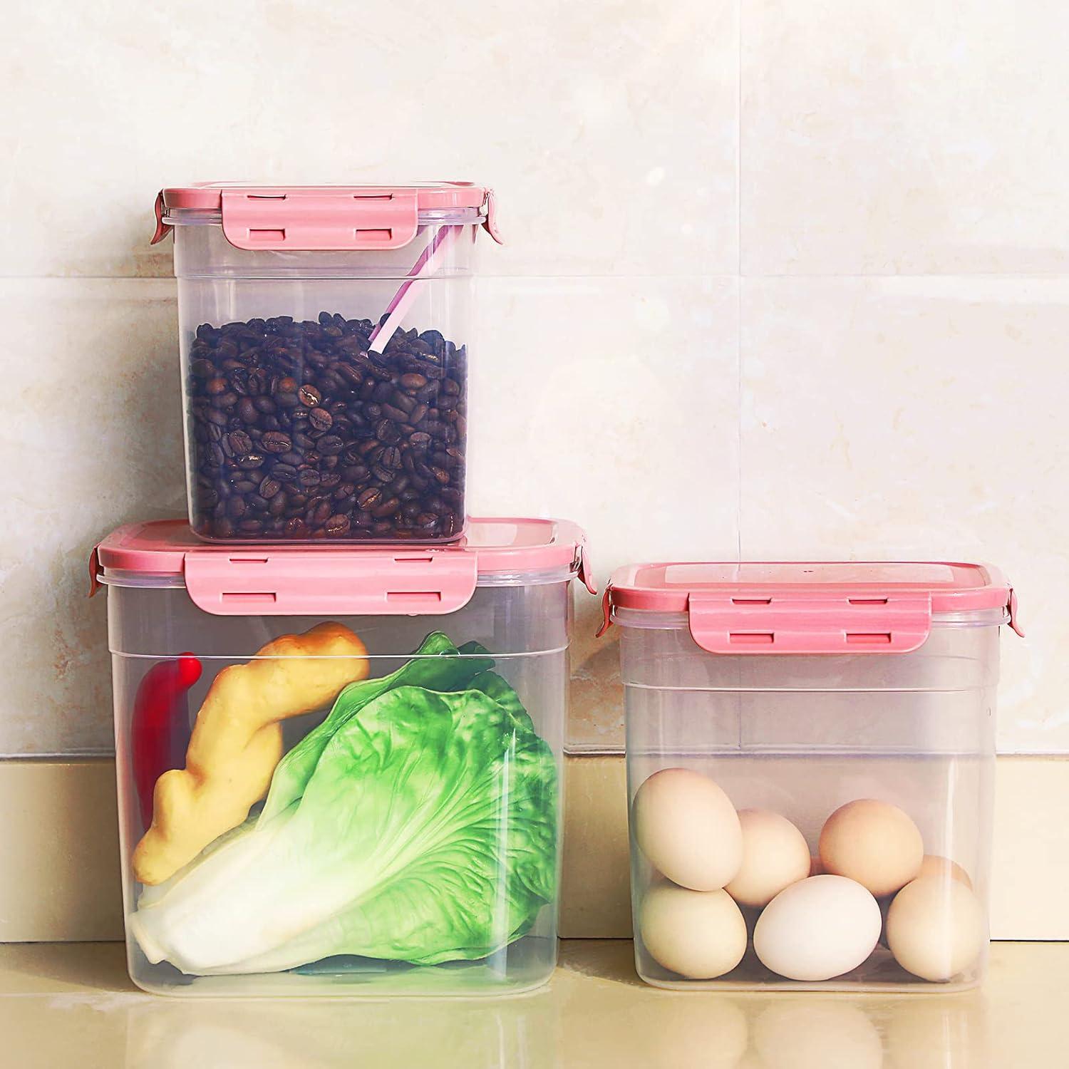 Contenedores de Almacenamiento para Comida de Mascotas Patelai - 3 Piezas Rosa