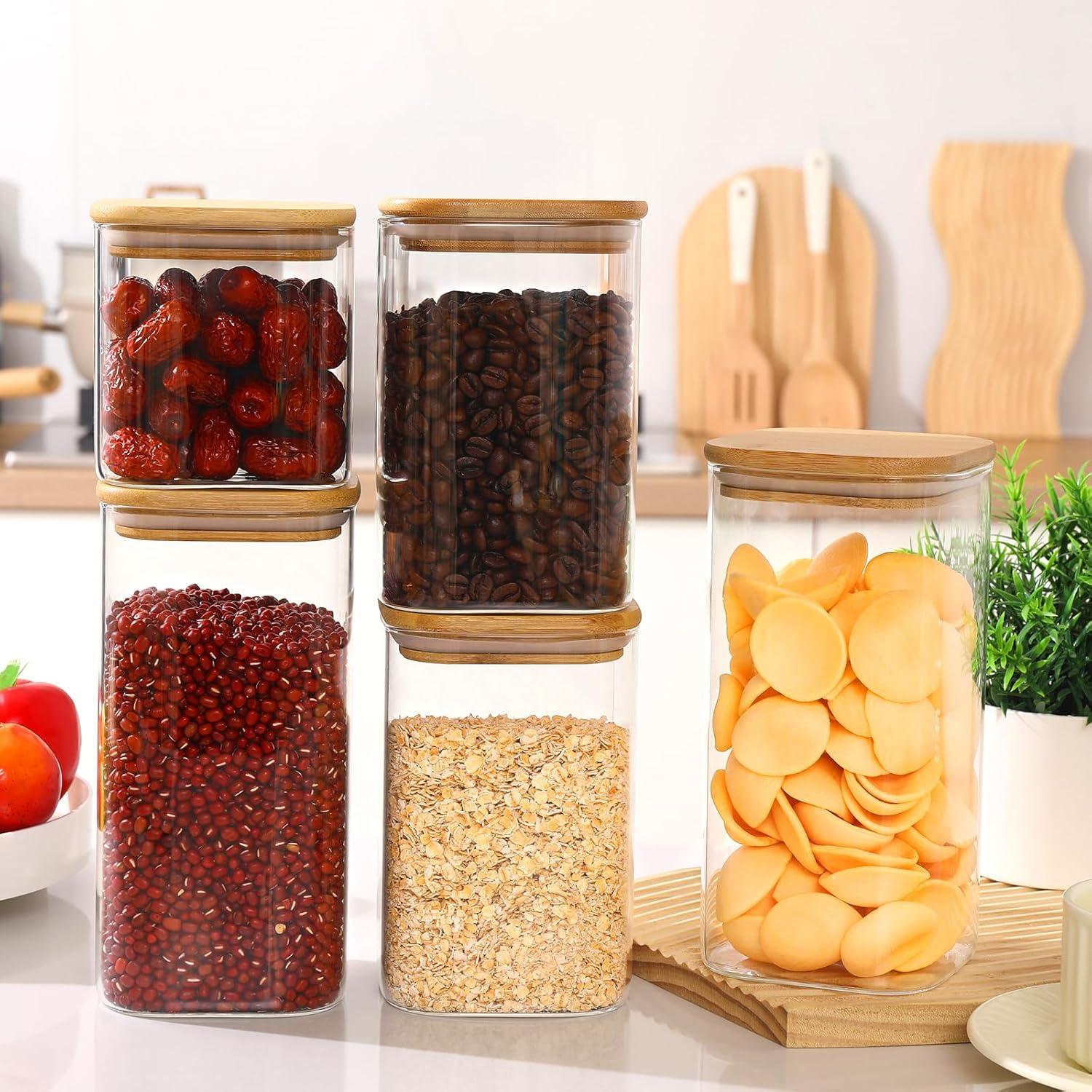 Tarros de Almacenamiento de Vidrio Dearwell 6 Piezas 24/37/50oz