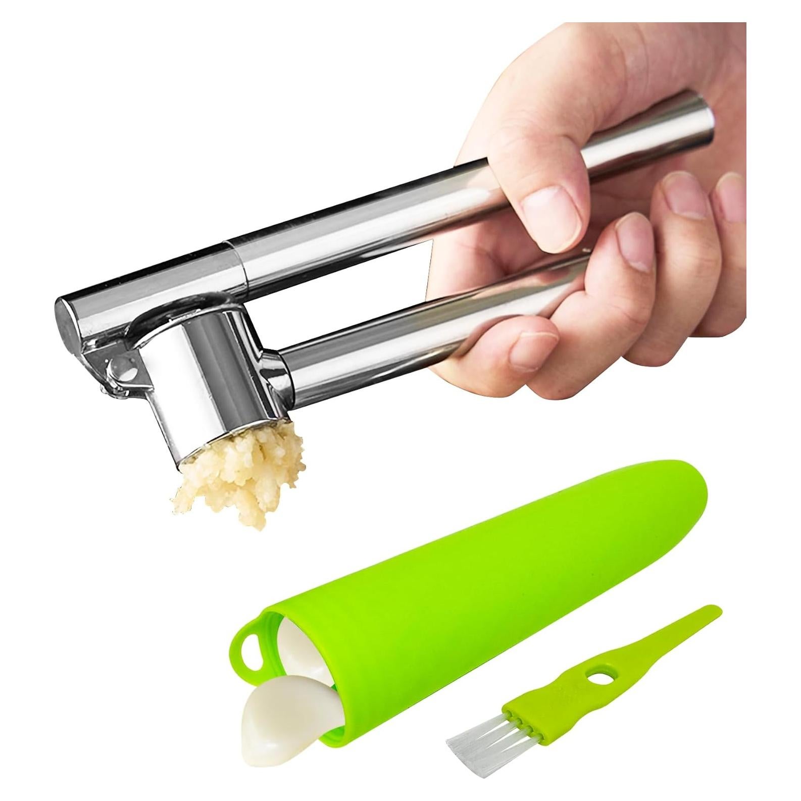 Prensa de Ajo Ugotit Acero Inoxidable Set 3 Piezas Mango Extendido