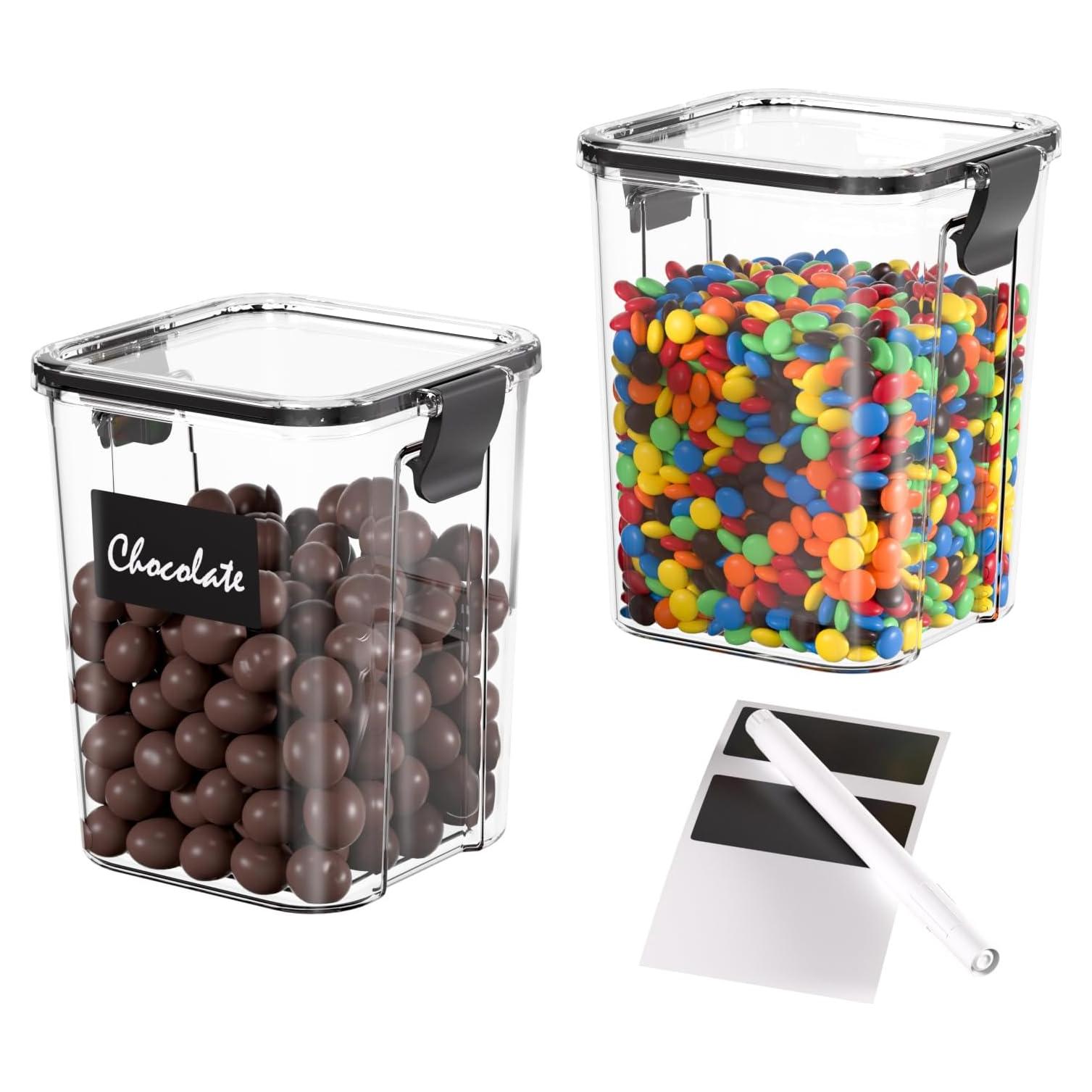 Set de 2 Frascos Herméticos CHANCETSUI 1L Plástico Transparente