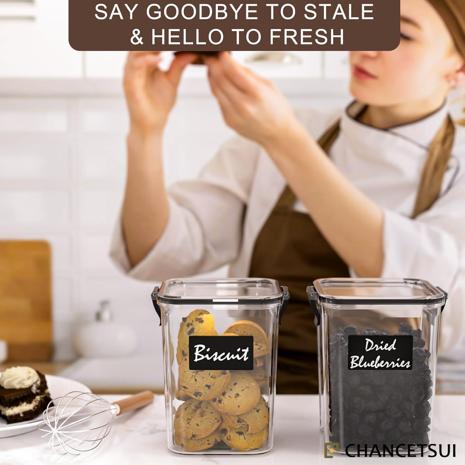 Set de 2 Frascos Herméticos CHANCETSUI 1L Plástico Transparente