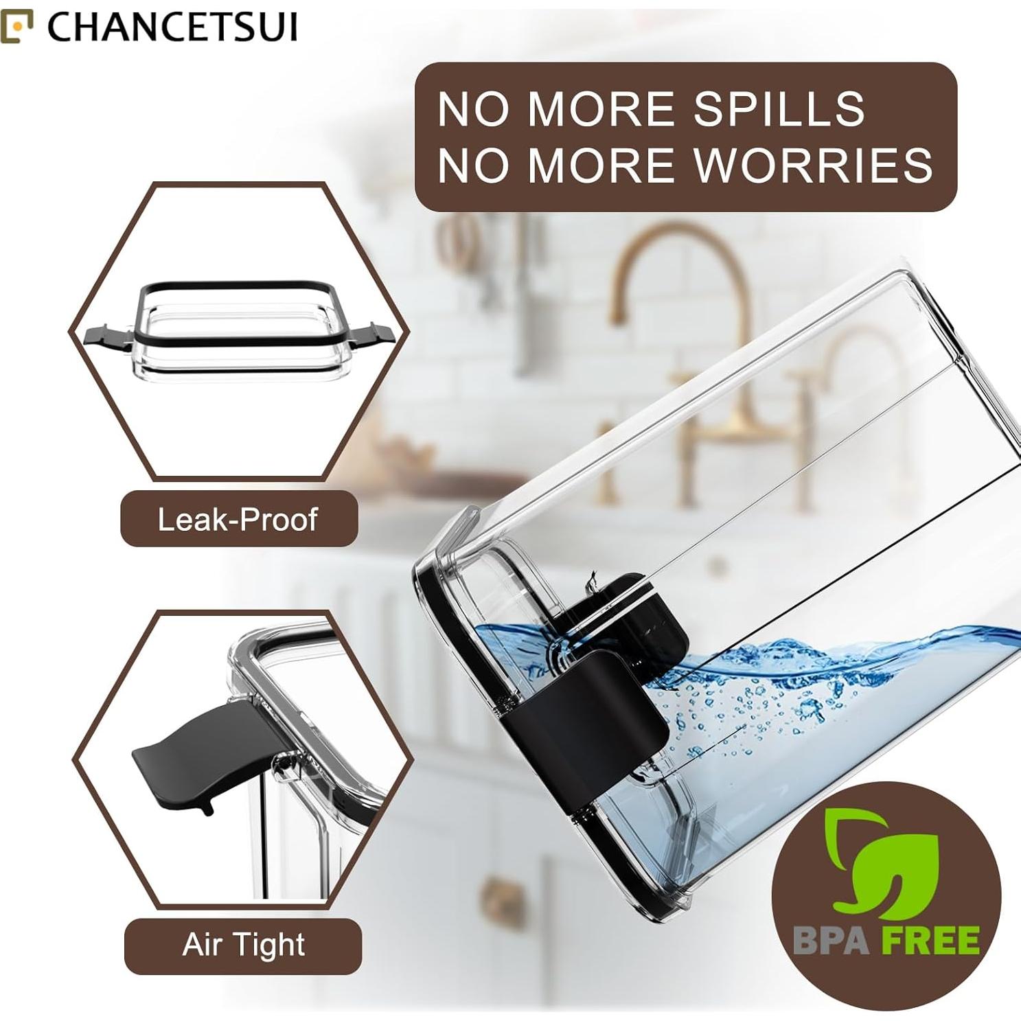 Set de 2 Frascos Herméticos CHANCETSUI 1L Plástico Transparente