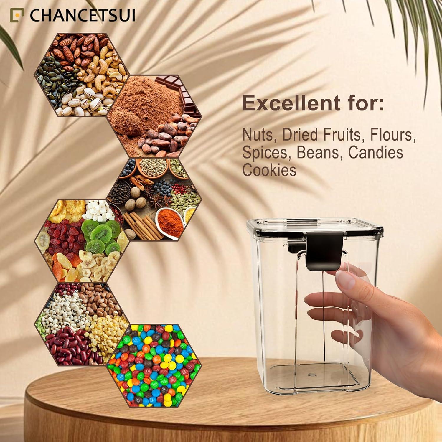 Set de 2 Frascos Herméticos CHANCETSUI 1L Plástico Transparente