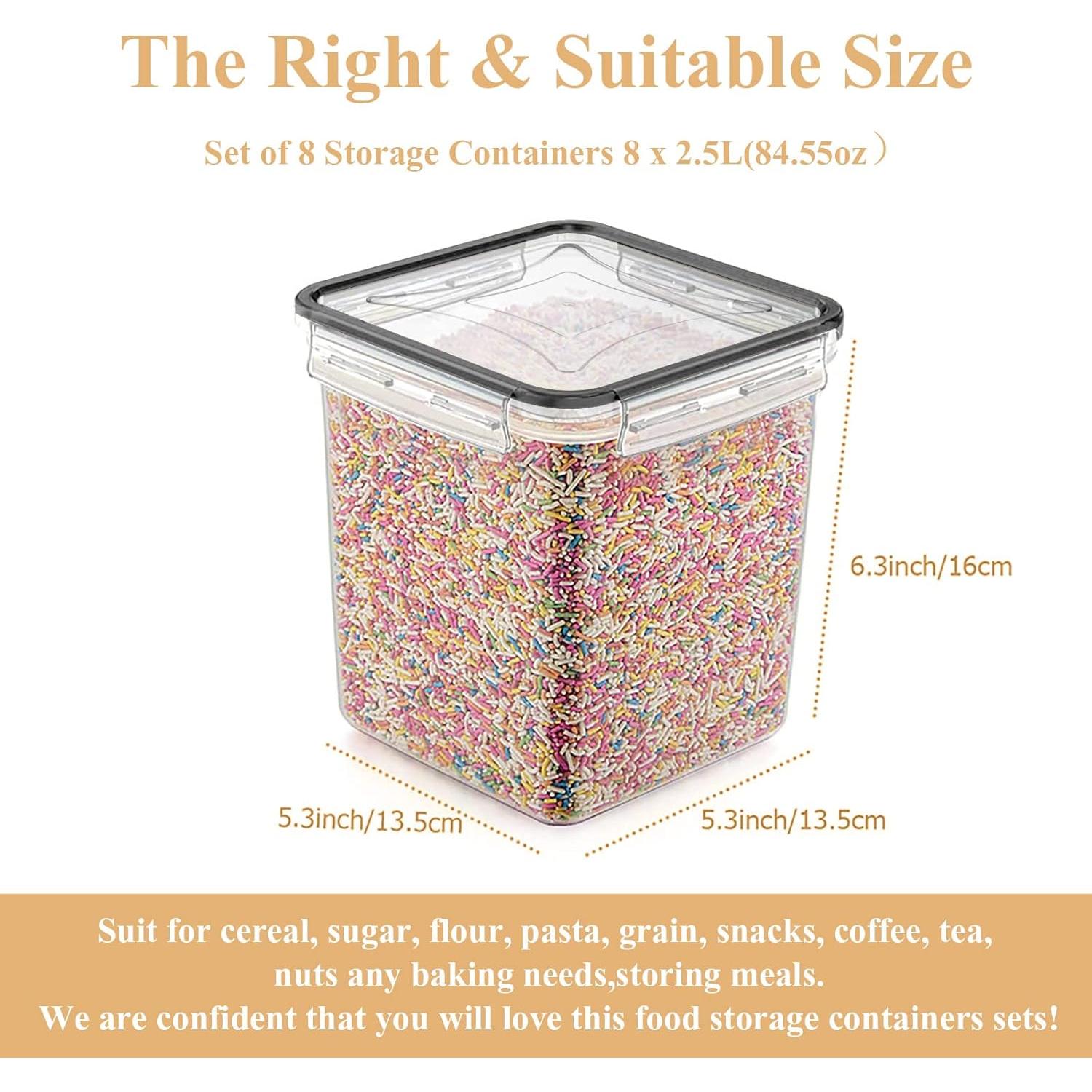 Juego de 8 Contenedores de Almacenamiento Blingco 2.5L