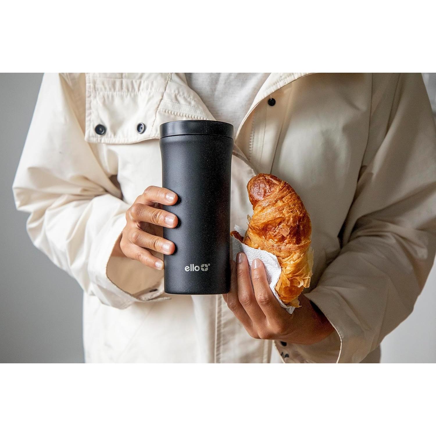 Taza de Viaje Ello Arabica 414ml Acero Inoxidable Negra