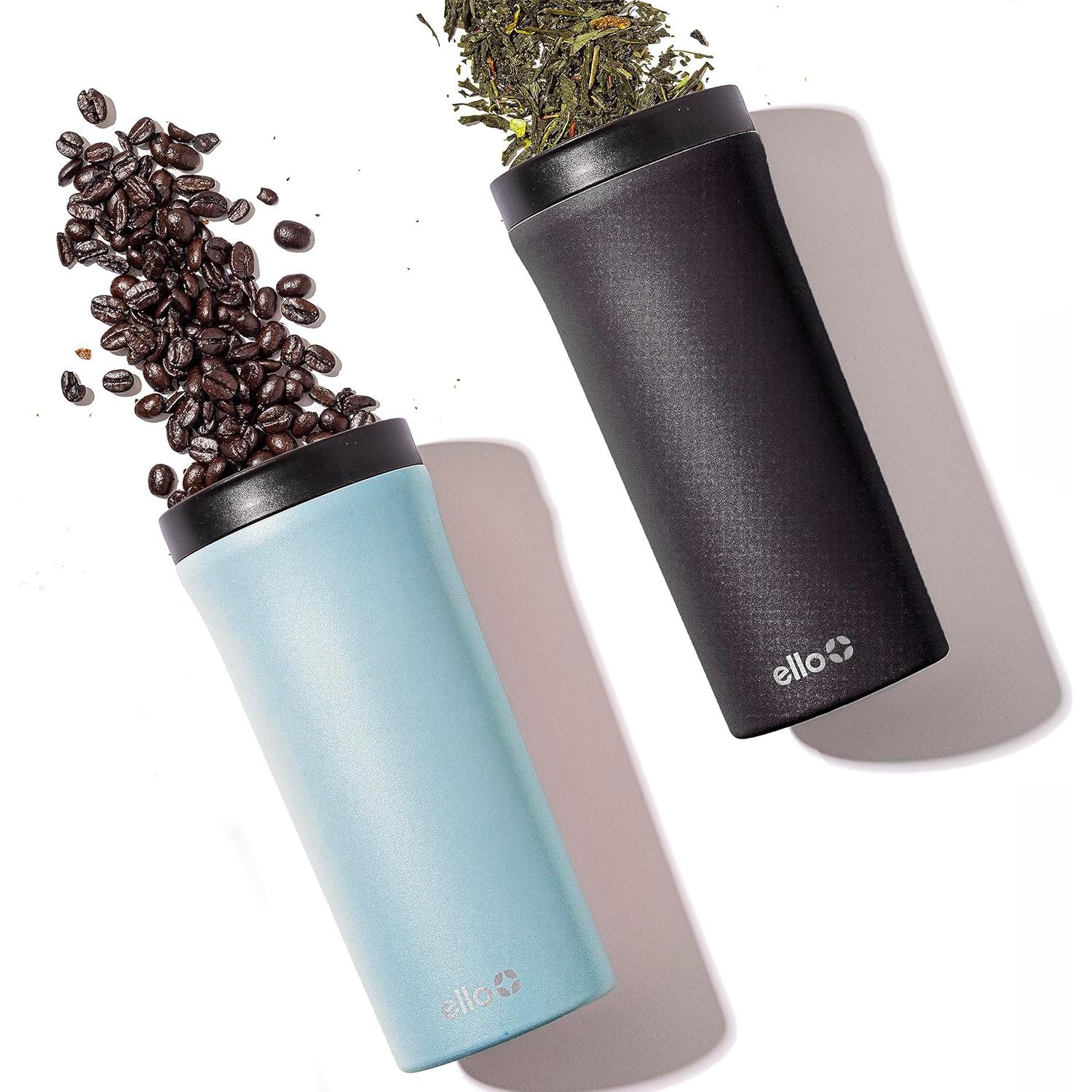 Taza de Viaje Ello Arabica 414ml Acero Inoxidable Negra