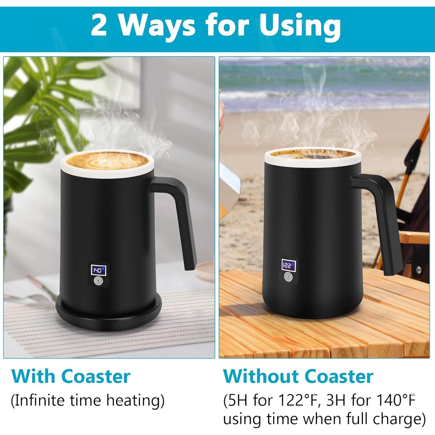 Taza inteligente autocalentable Rommeka 12oz con control de temperatura