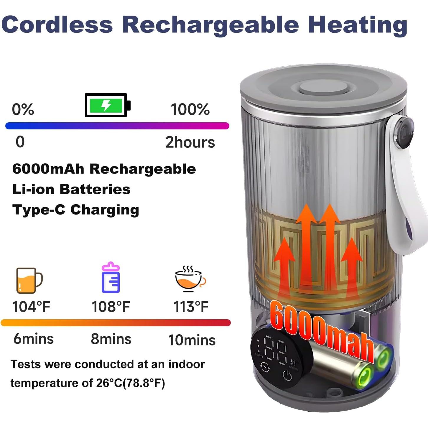 Taza de café eléctrica autocalentable WGL&HJ 355ml con agitación