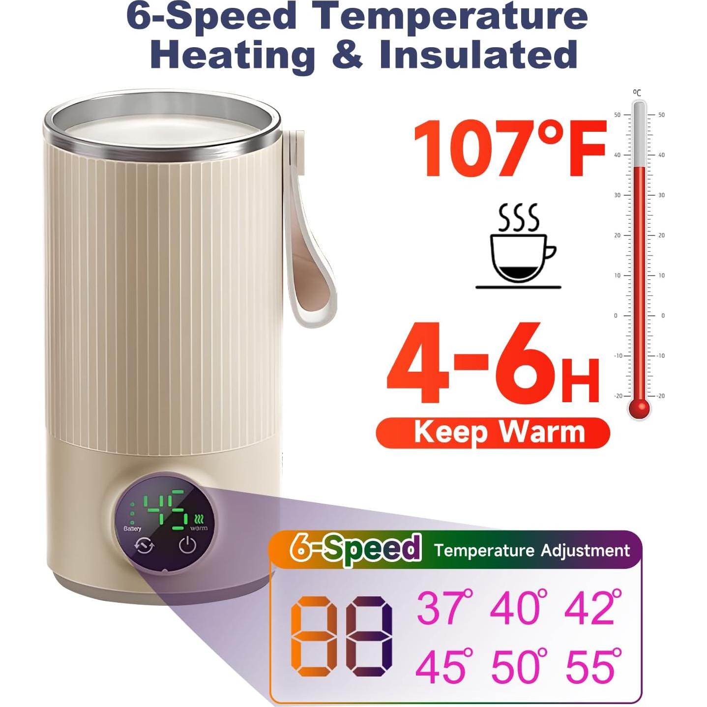 Taza de café eléctrica autocalentable WGL&HJ 355ml con agitación
