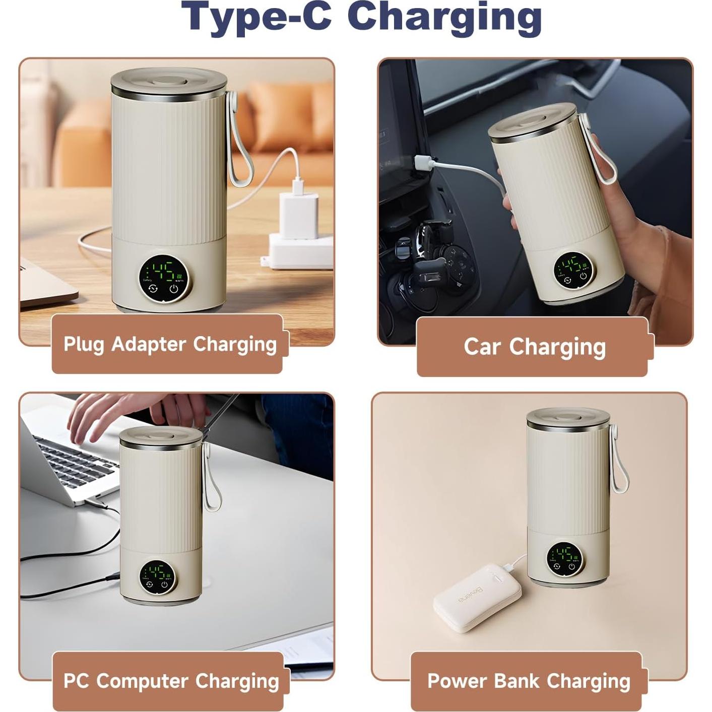 Taza de café eléctrica autocalentable WGL&HJ 355ml con agitación