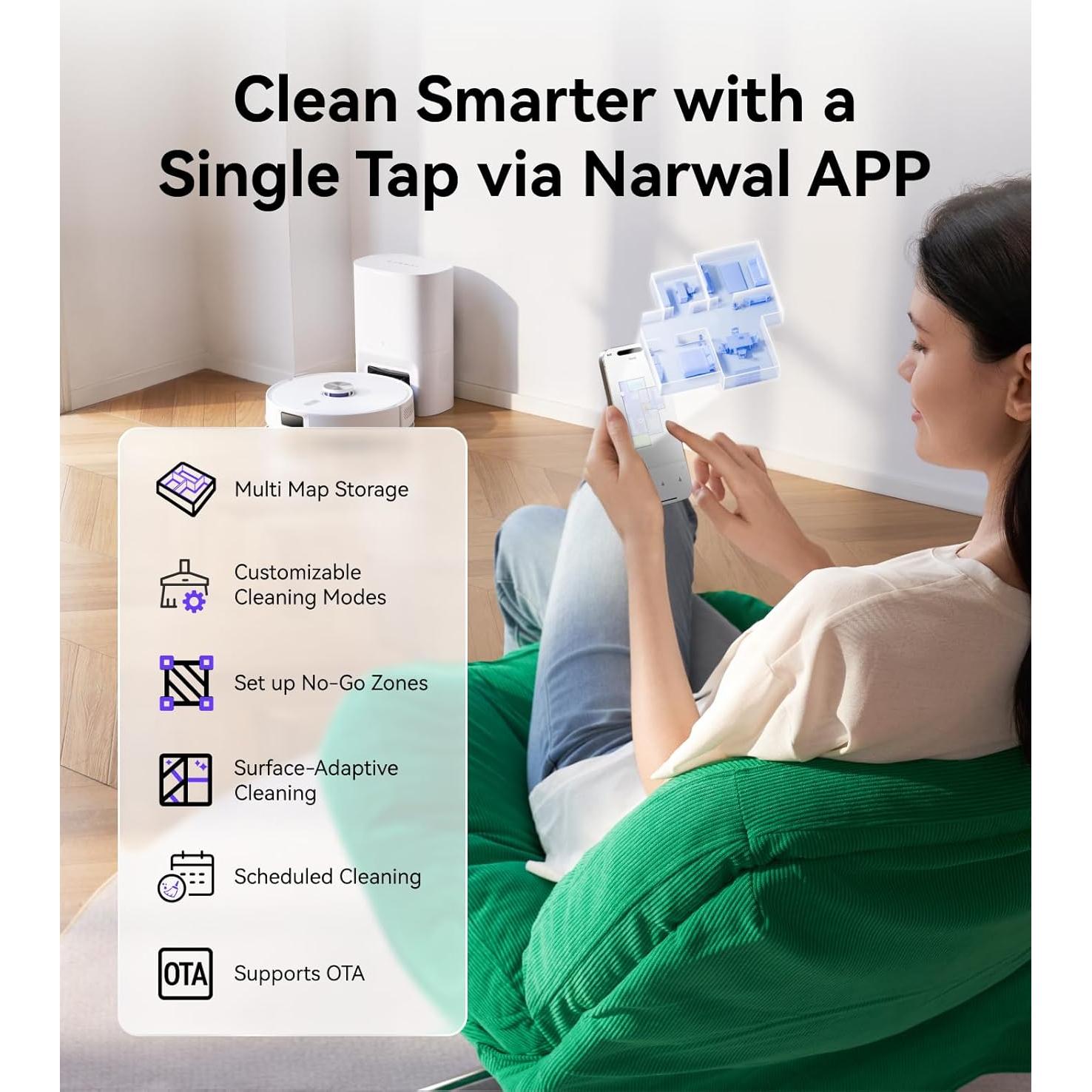 Aspiradora Robot NARWAL Freo S 8000Pa Auto-Desvaciamiento