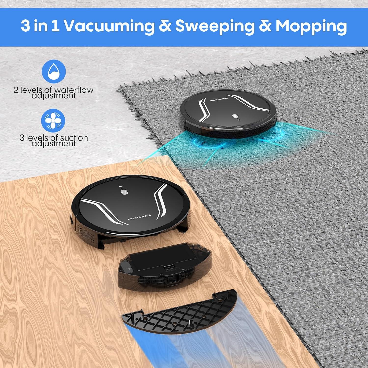 Robot Aspirador y Mopa Bagotte A22 4 en 1 5000Pa WiFi Control App