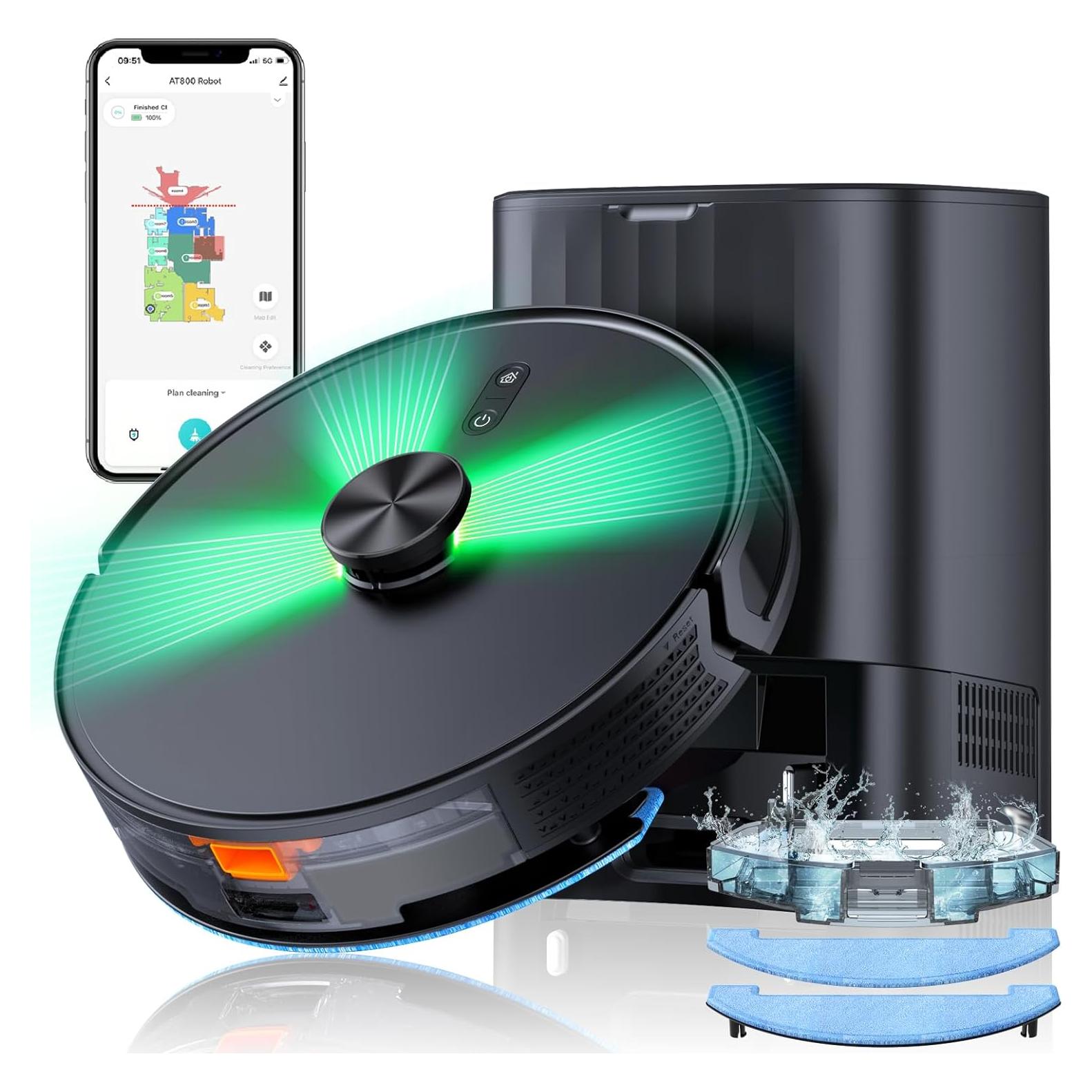 Robot Aspirador Loorow AT800 3 en 1 con Autovaciado 4500Pa