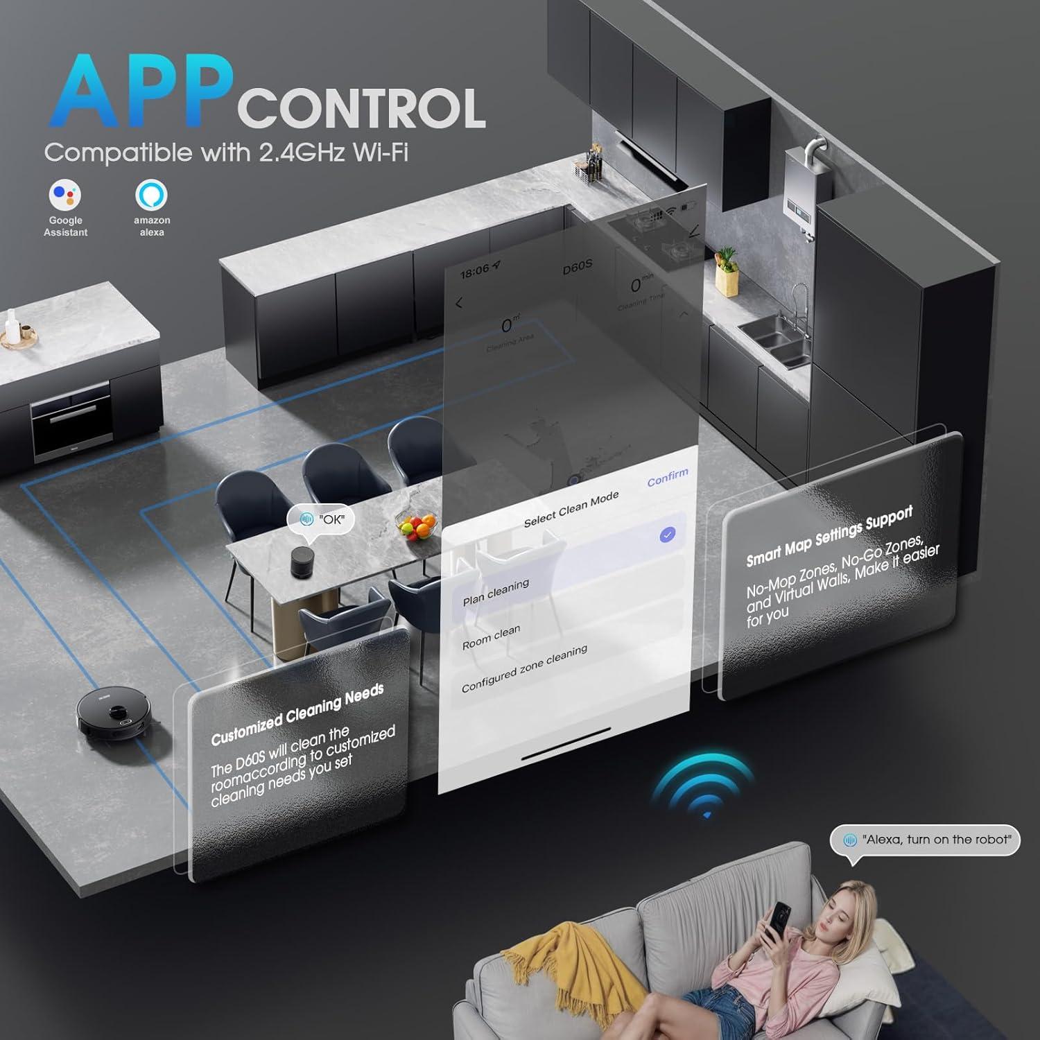 Aspiradora Robótica SHELIKI D60S con Navegación LiDAR y Control App