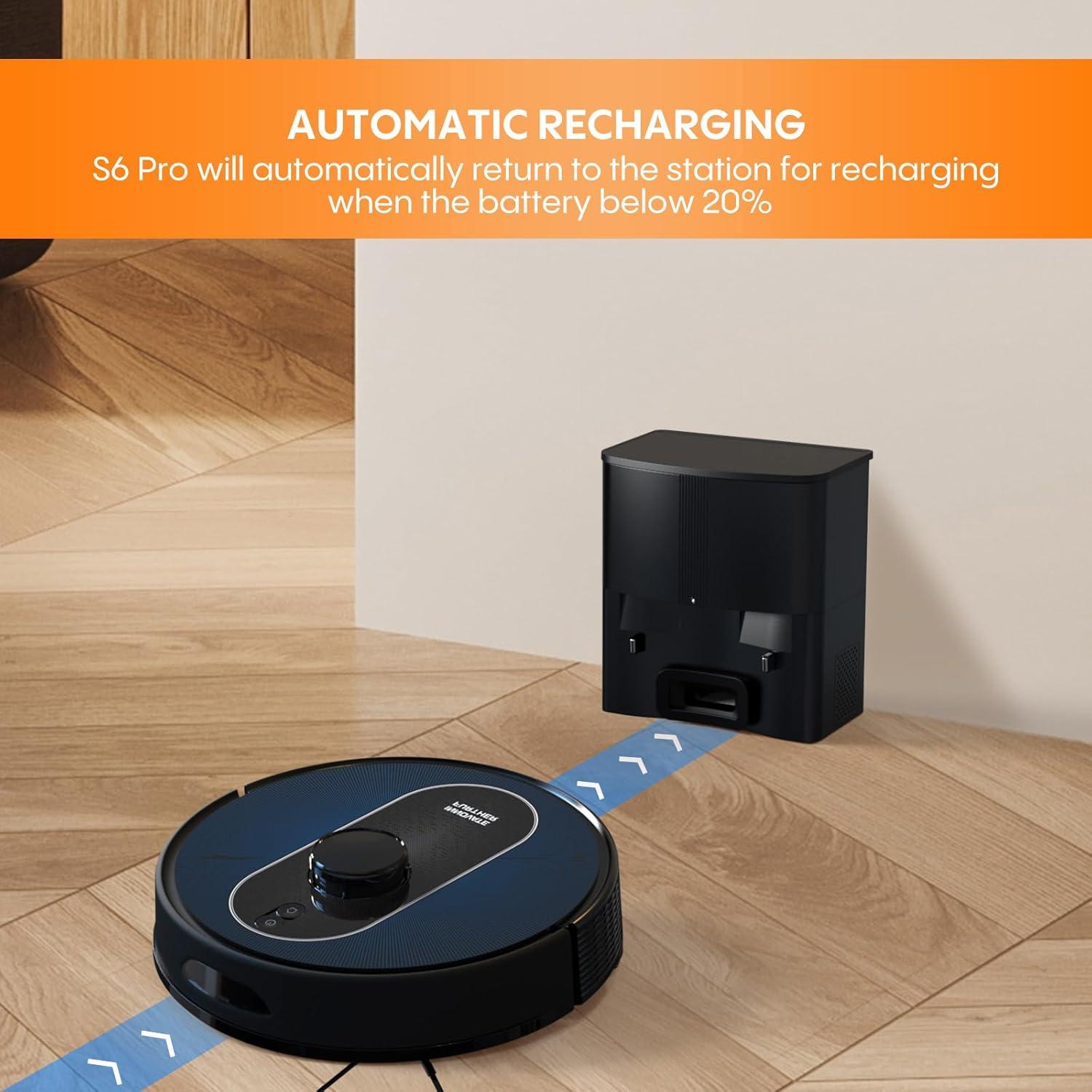 Aspiradora Robótica AZQQ S6 Pro 5000Pa Auto-Desvaciante