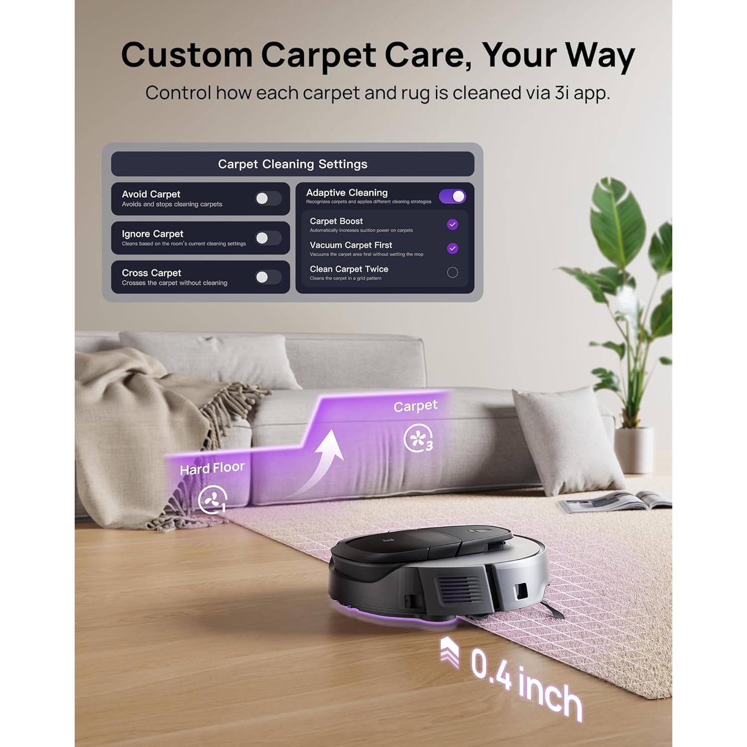 Aspiradora Robótica 3i G10+ con Mopa, 18000 Pa, Navegación LiDAR