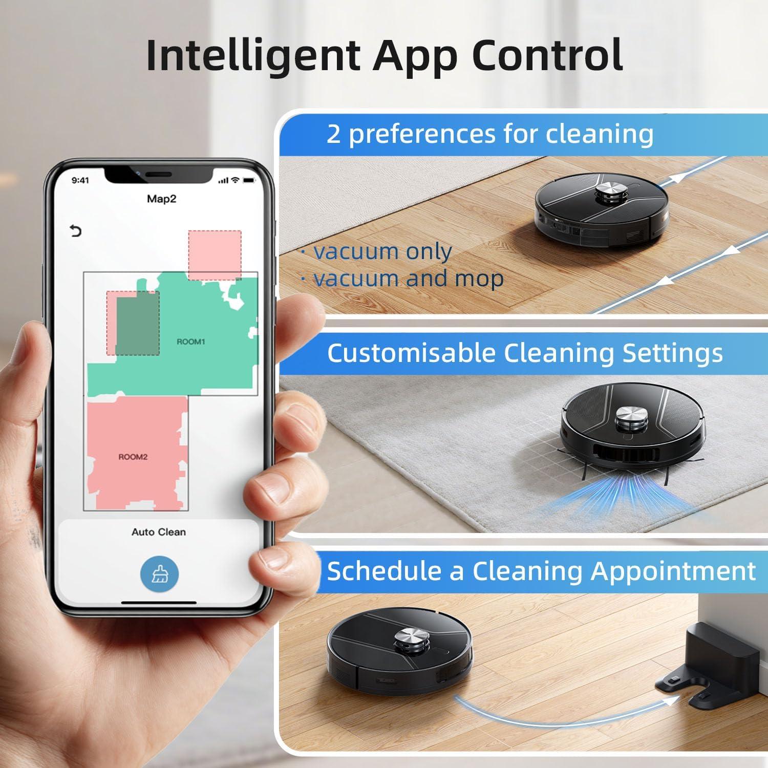 Aspiradora Robot Trapeador Bodenbot K80L, Navegación LiDAR, 5000Pa
