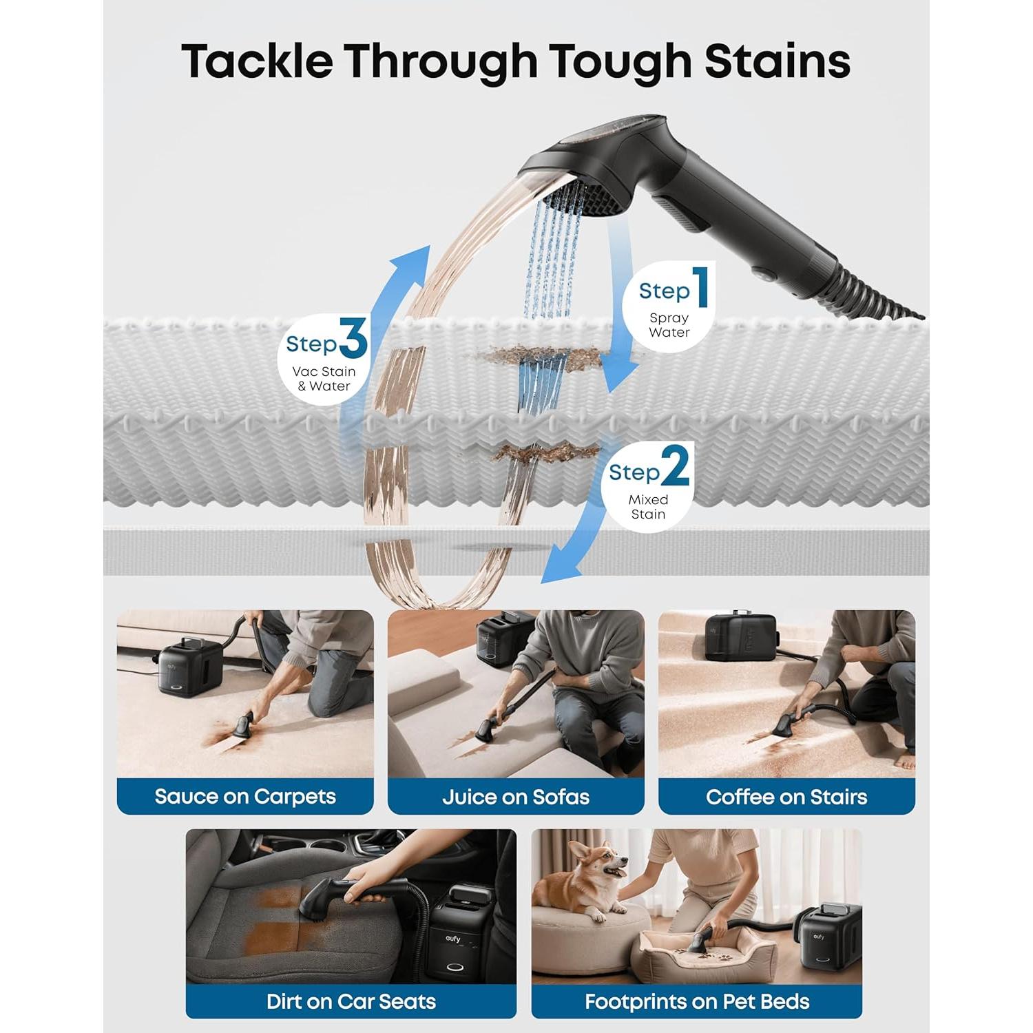 Robot Aspiradora eufy E28 con Sistema HydroJet y Mopa Rodante