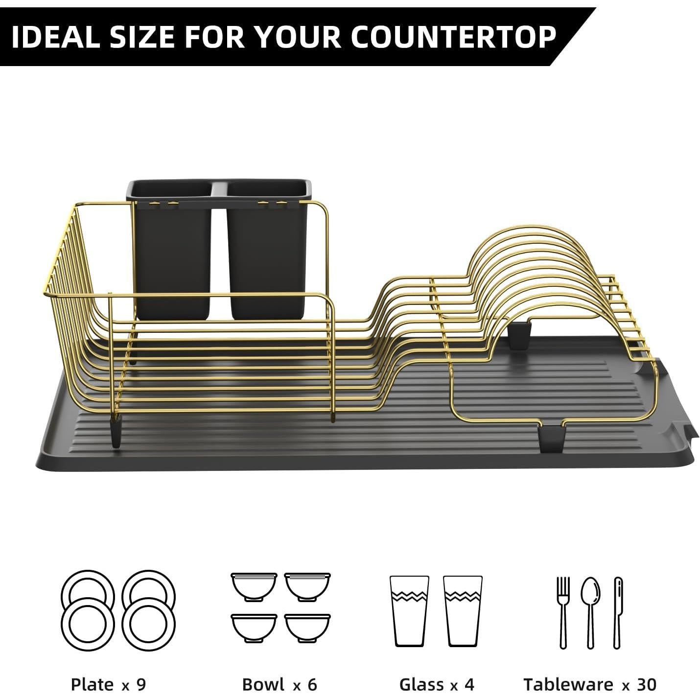 Estante Secador de Platos Buruis Acero Inoxidable 44.5x31.8cm