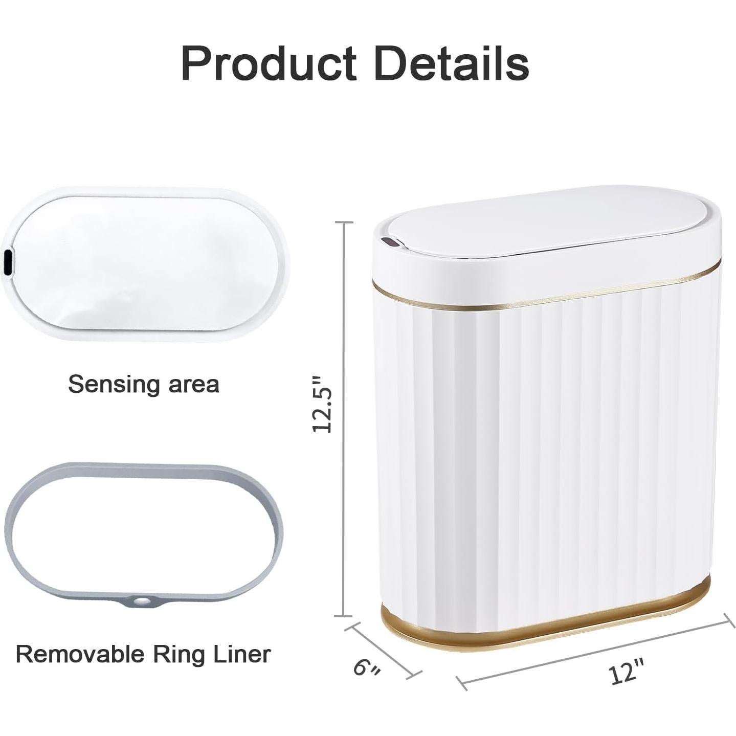 Basurero Automático ELPHECO 2 Galones Sensor Movimiento Dorado