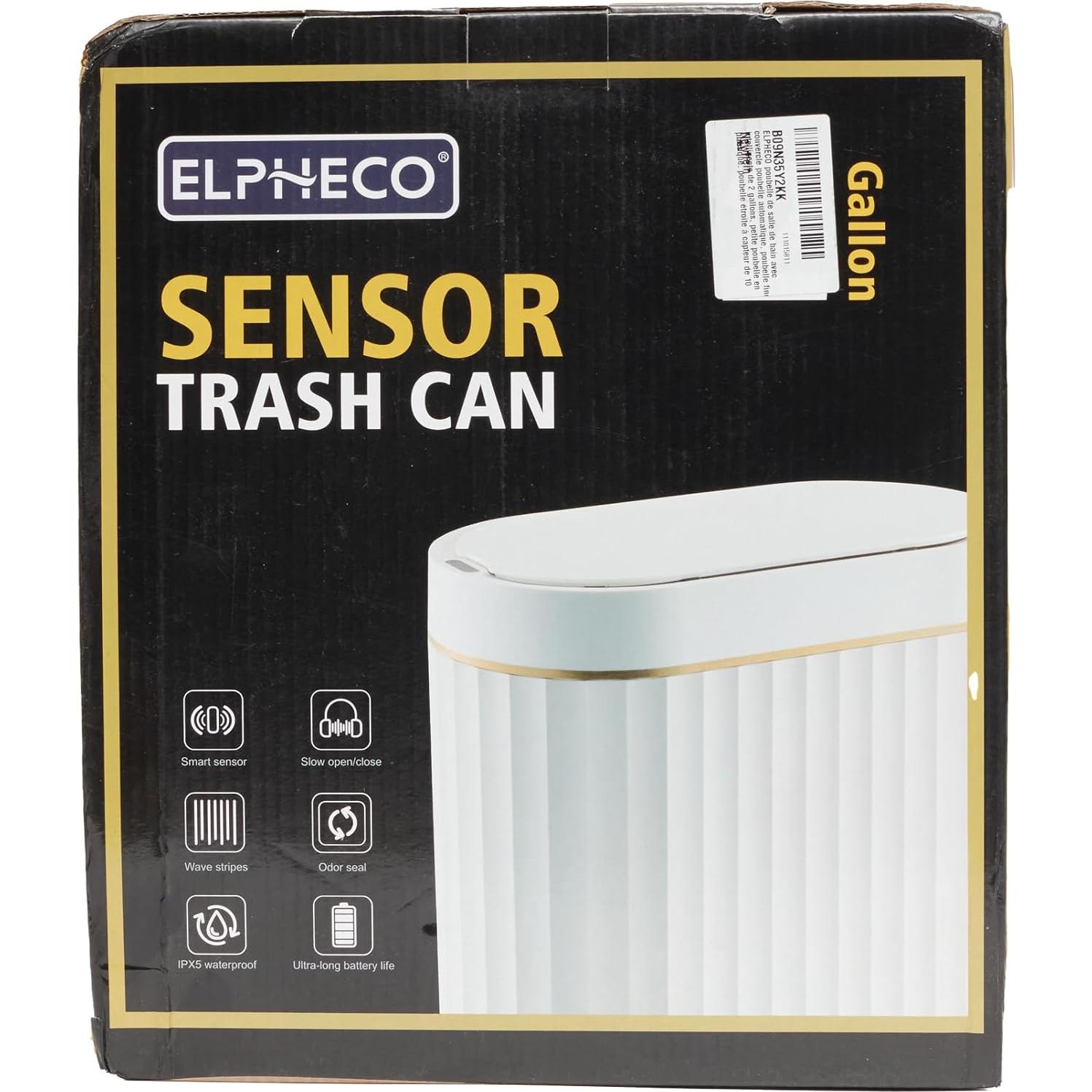 Basurero Automático ELPHECO 2 Galones Sensor Movimiento Dorado
