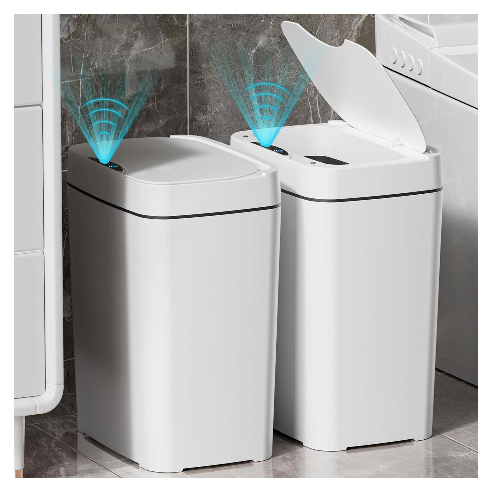 Cubo de Basura Inteligente 10.2 L Blanco con Sensor Automático