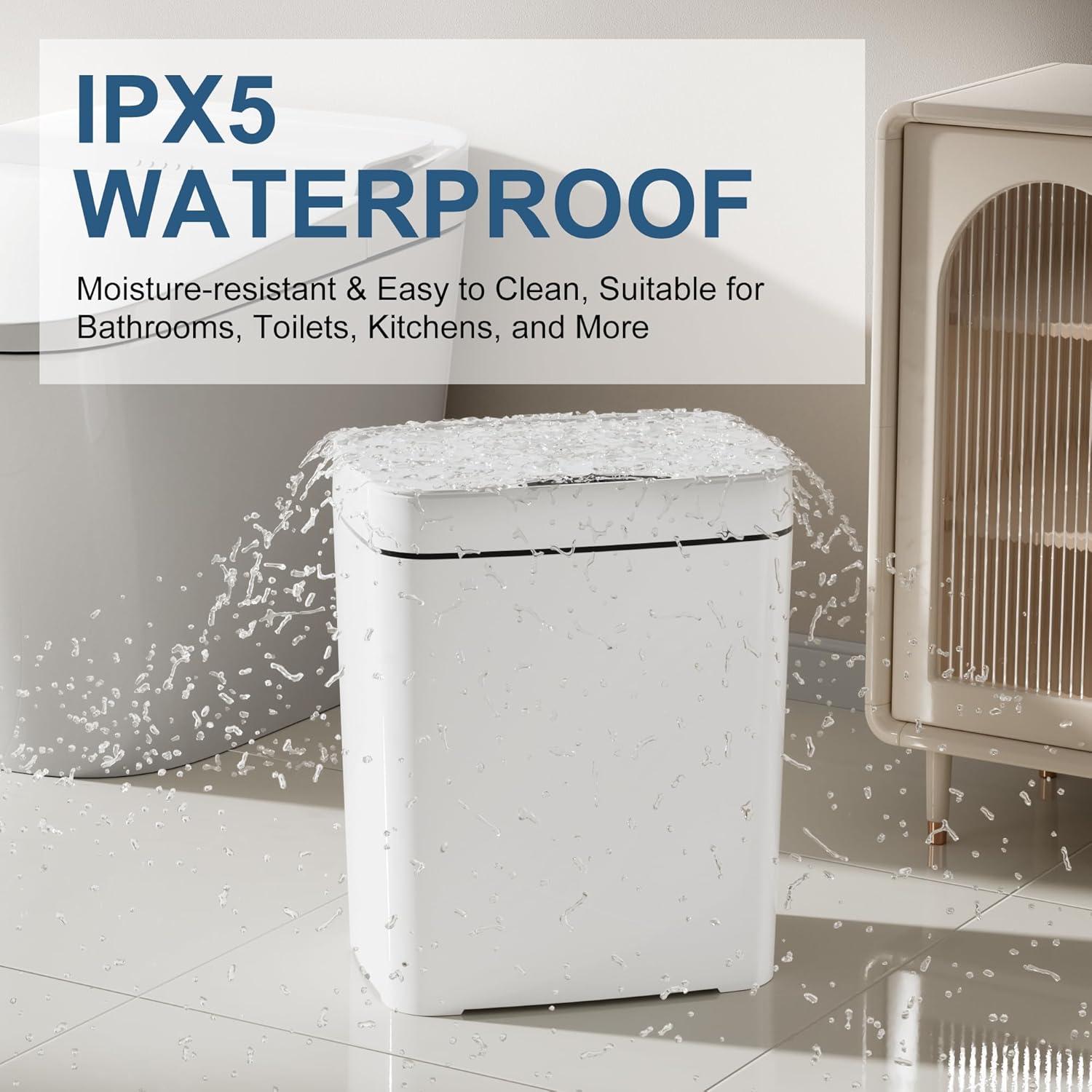 Cubo de Basura Inteligente 10.2 L Blanco con Sensor Automático