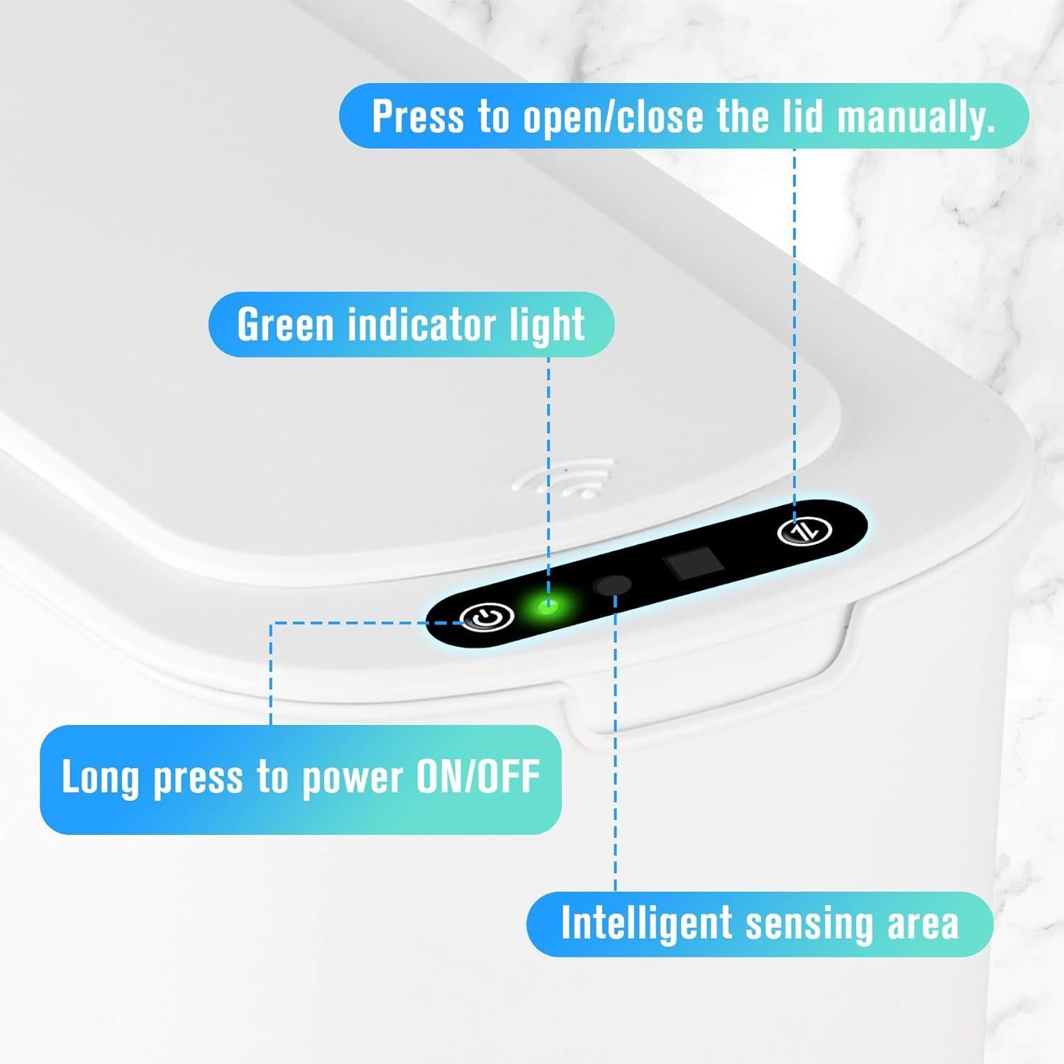 Basurero Automático Cesun 9.84L Blanco con Sensor Infrarrojo