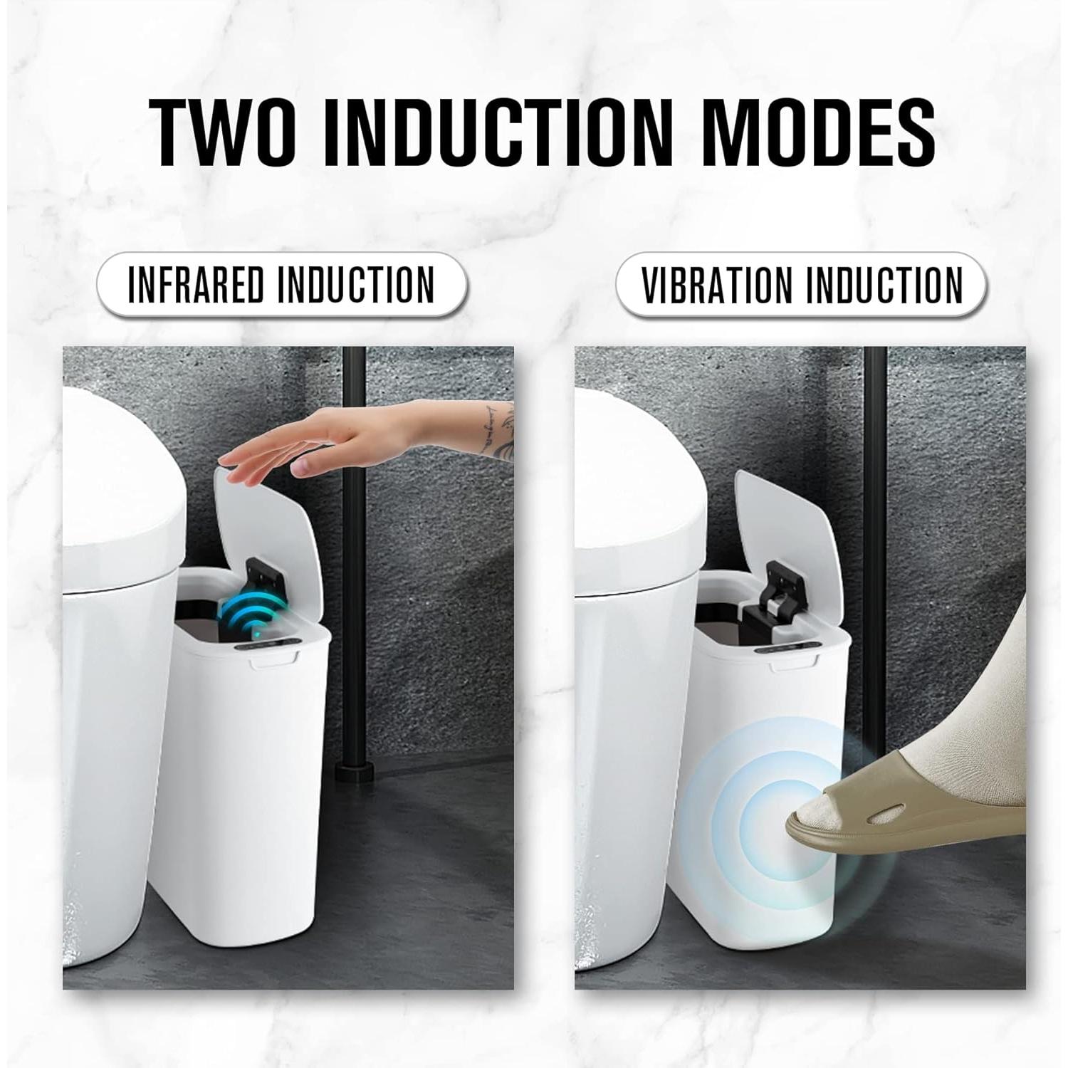 Basurero Automático Cesun 9.84L Blanco con Sensor Infrarrojo