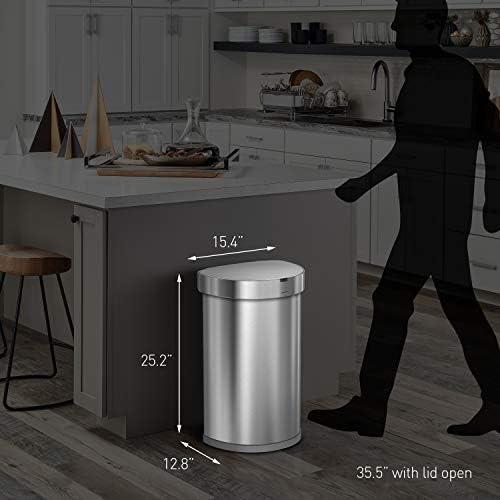 Papelera Automática Semirredonda 45L simplehuman Acero Inoxidable