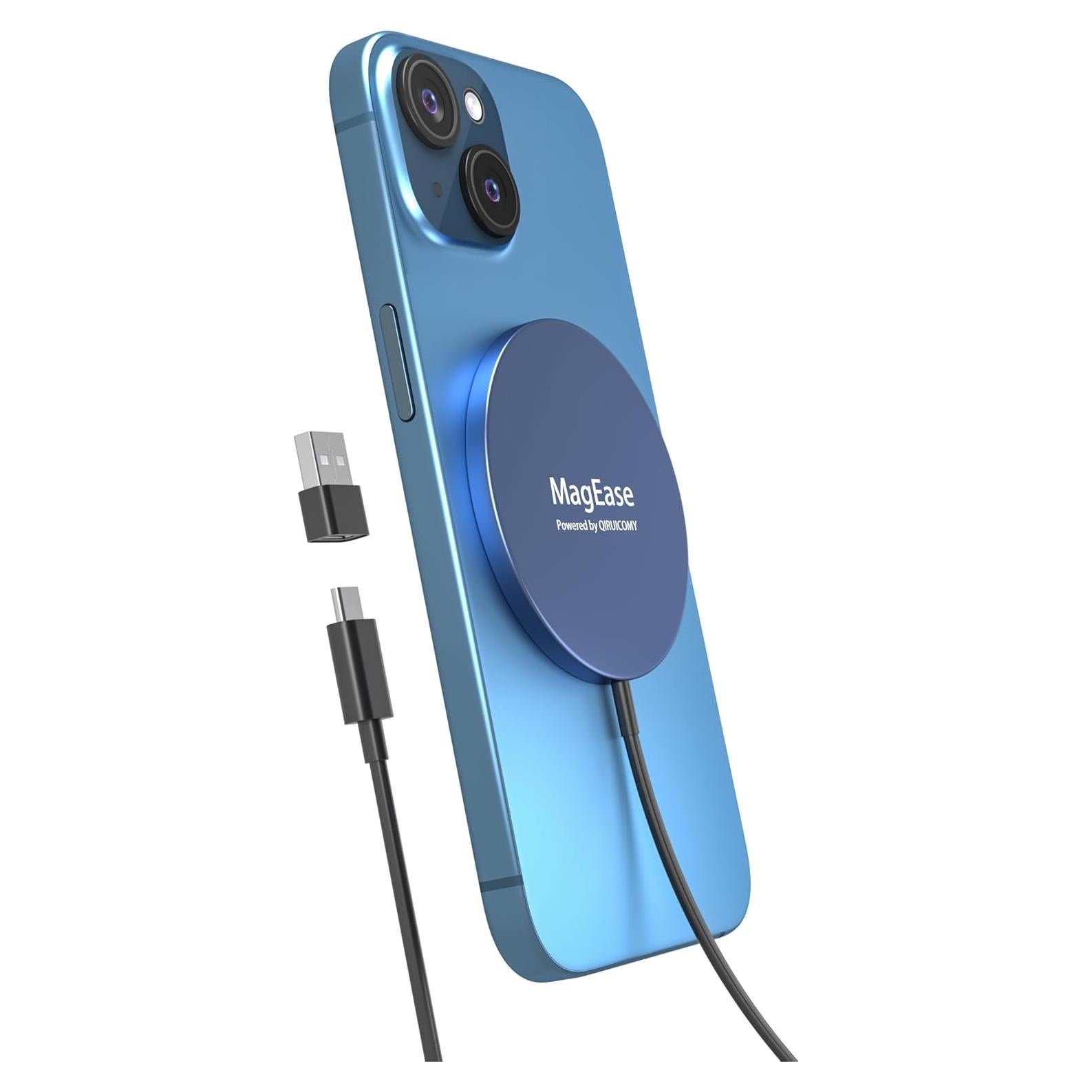 Cargador Inalámbrico MagEase 15W para iPhone 14/13/12 Azul