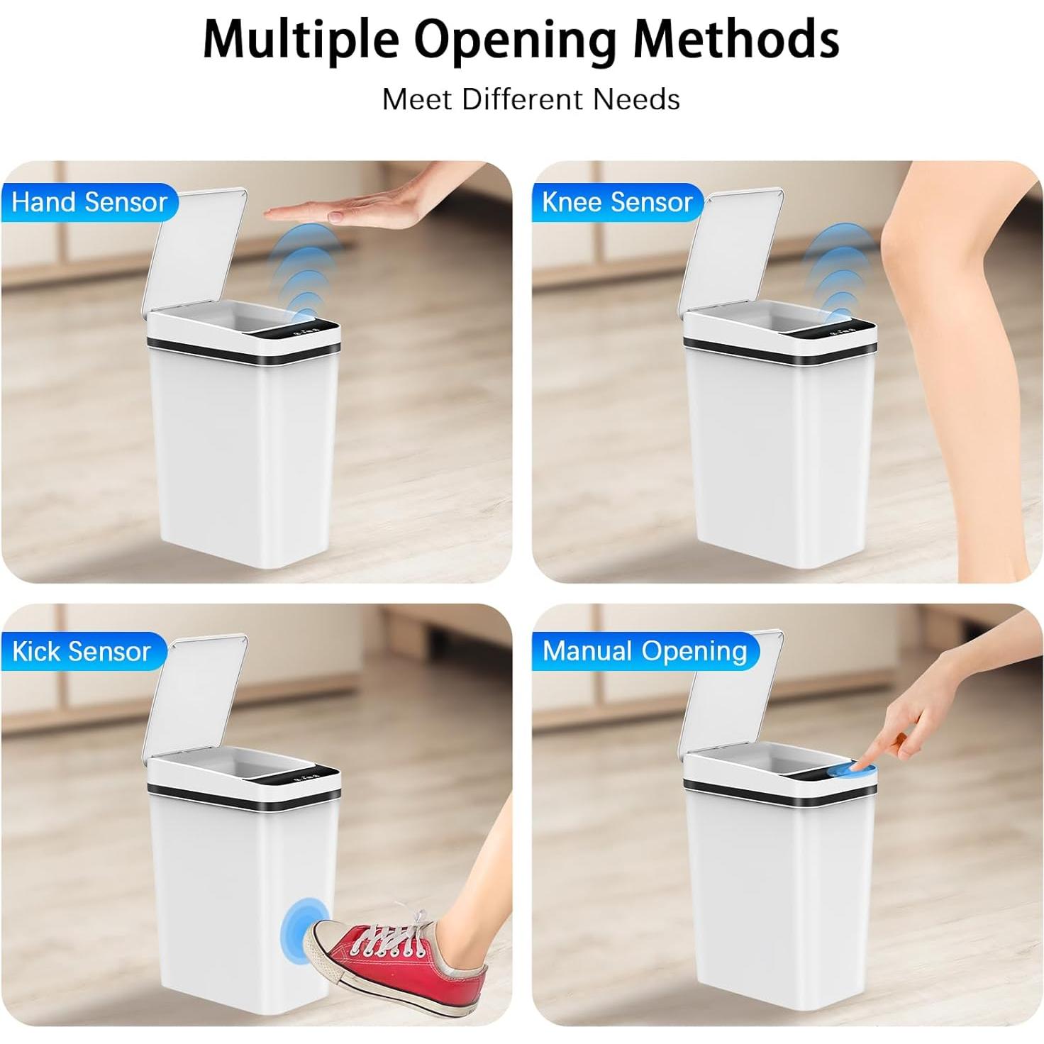 Paquete de 3 Basureros Automáticos KSSVZZ 9.5L con Sensor