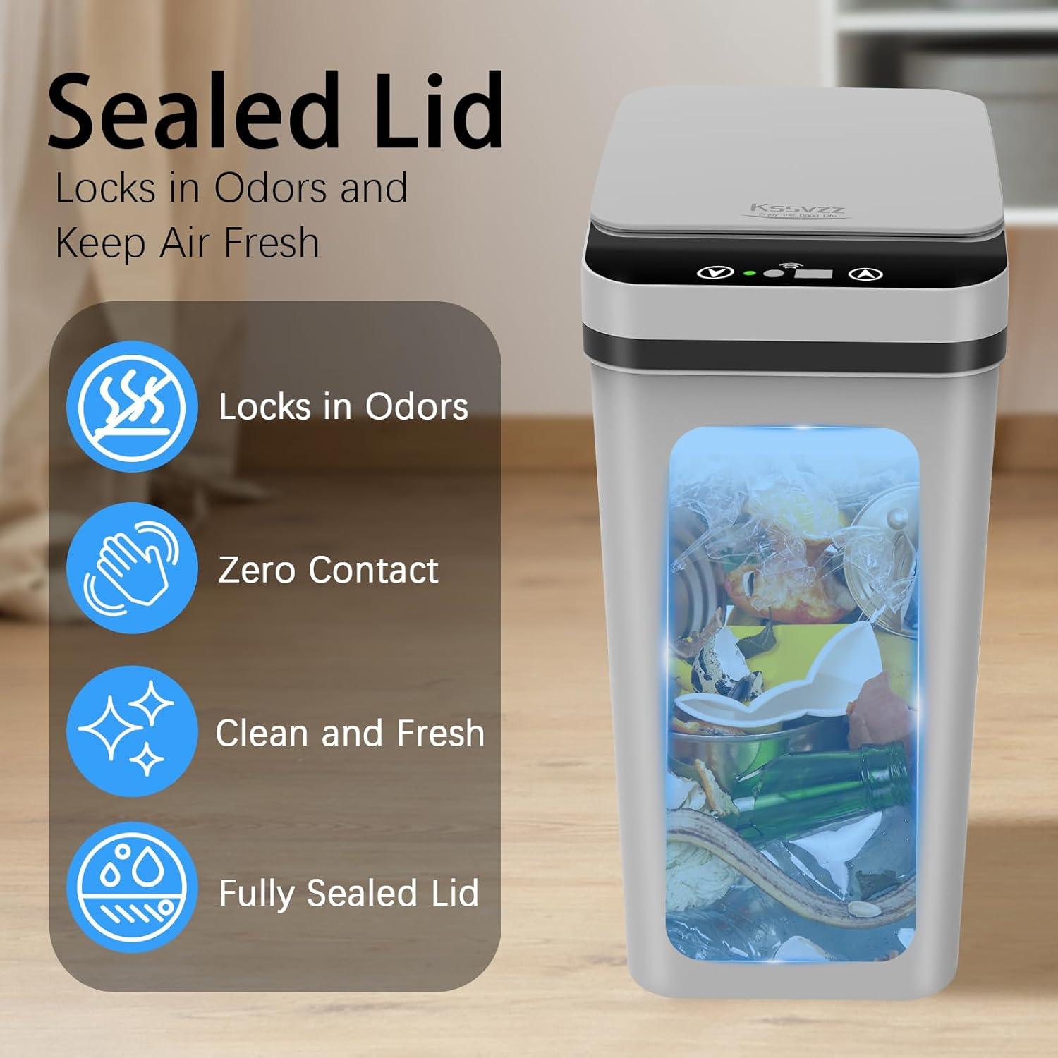 Paquete de 3 Basureros Automáticos KSSVZZ 9.5L con Sensor