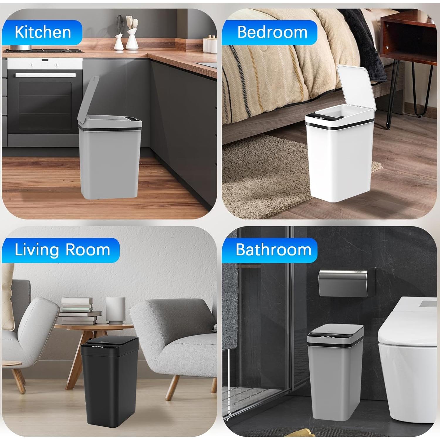 Paquete de 3 Basureros Automáticos KSSVZZ 9.5L con Sensor