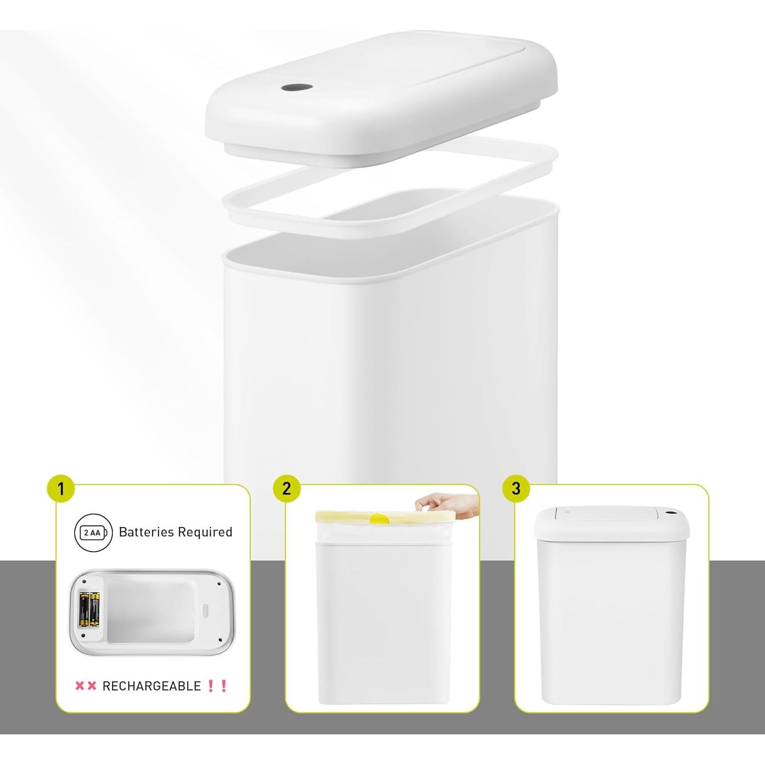 Basurero Automático EKO 10L Blanco con Sensor de Movimiento