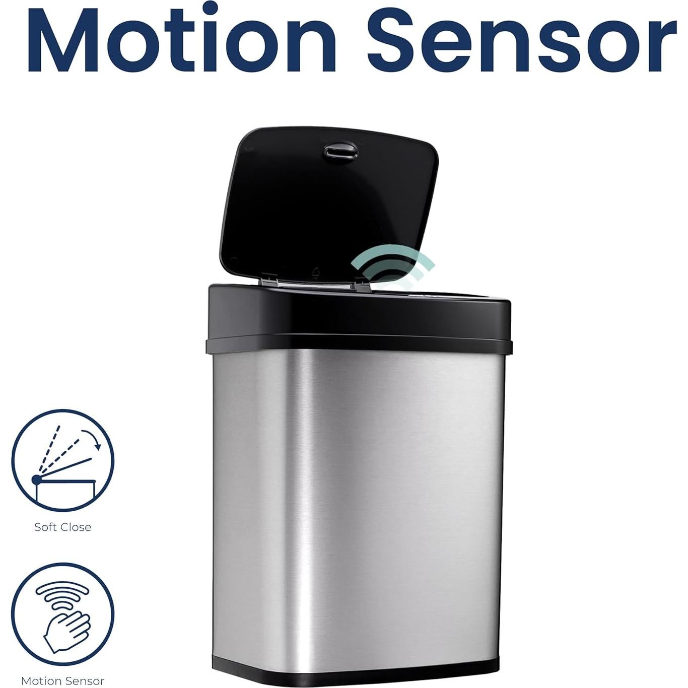 Basurero Automático Ninestars DZT-12-5 12L Inoxidable Negro