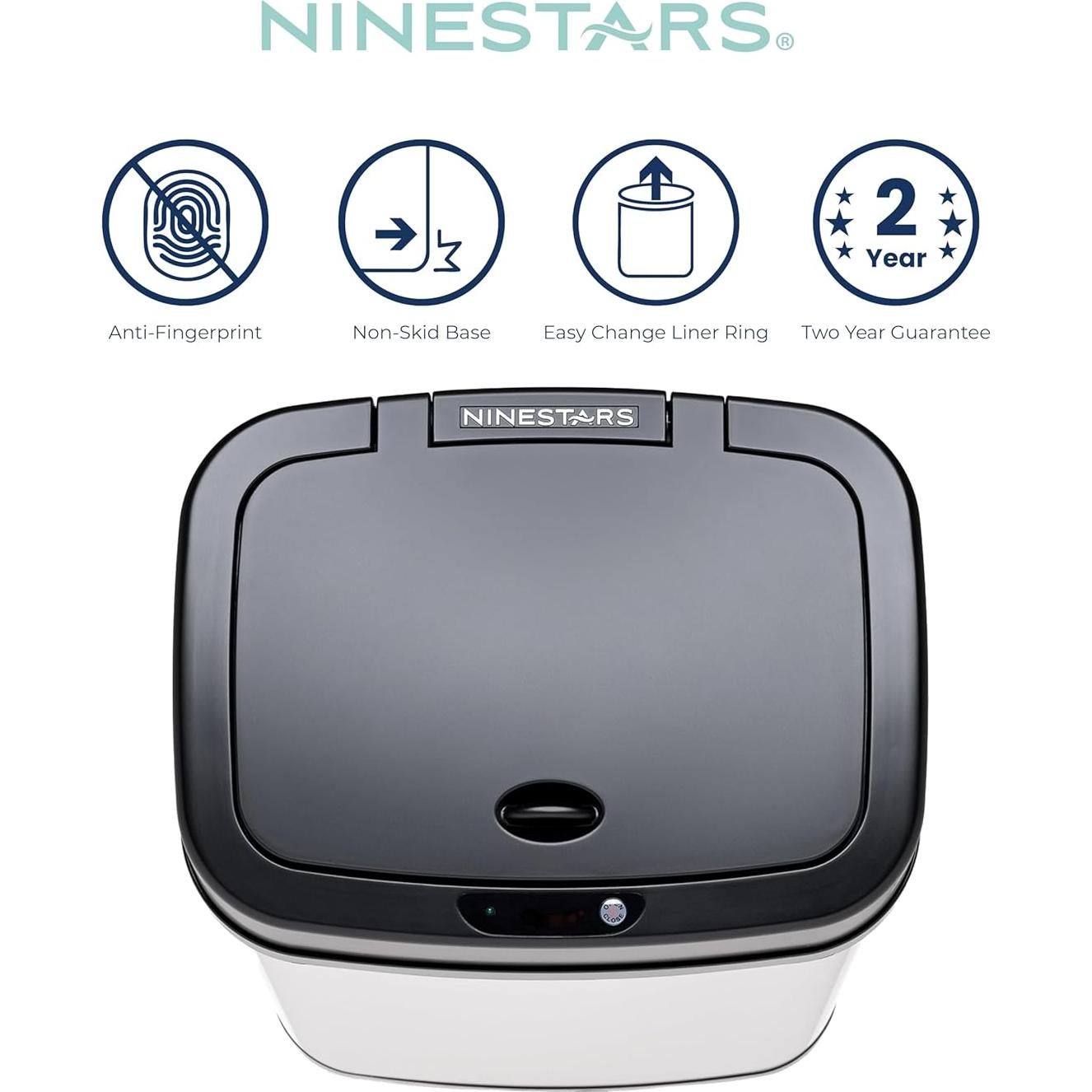 Basurero Automático Ninestars DZT-12-5 12L Inoxidable Negro