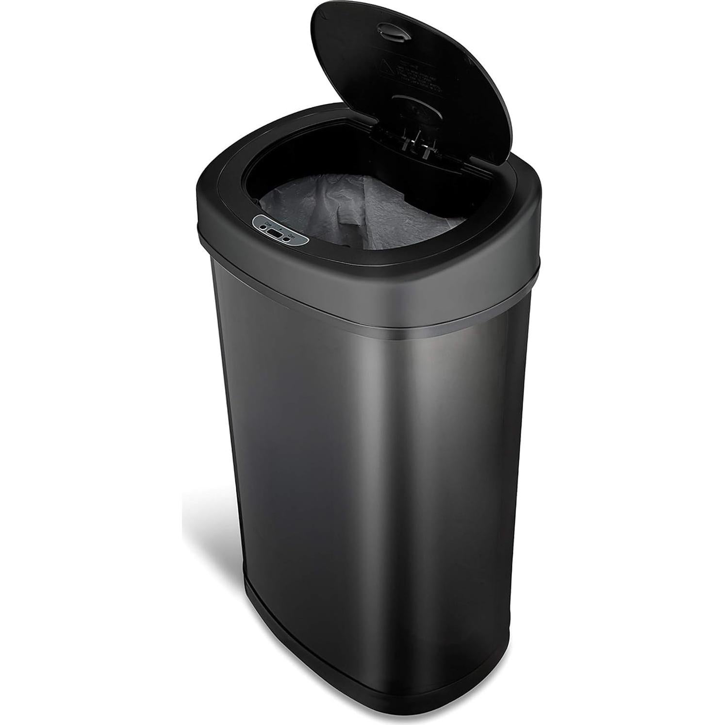 Basurero Automático Ninestars DZT-50-9BK 50L Inoxidable Negro