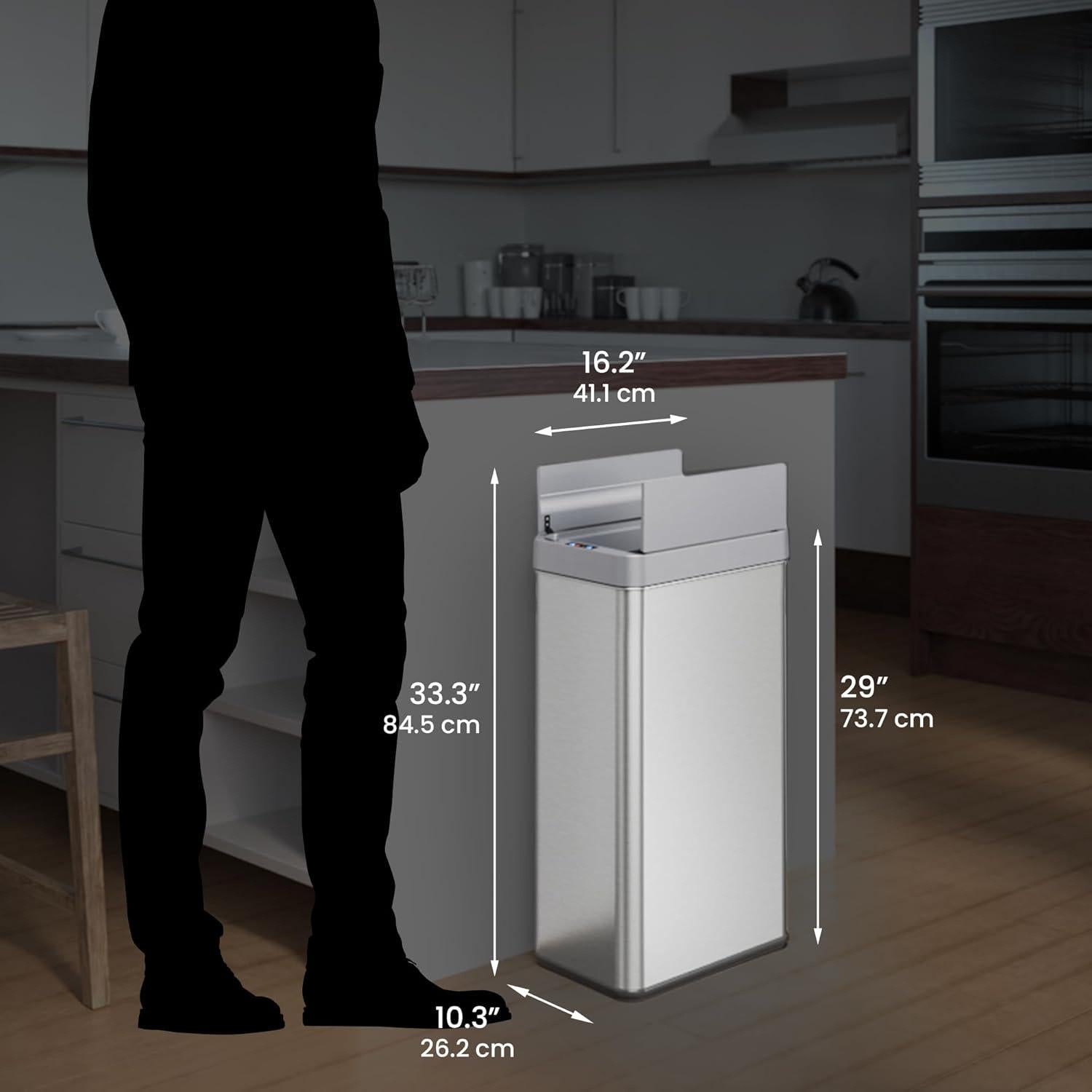 Cubo de Basura Automático iTouchless 68L con Filtro de Olores