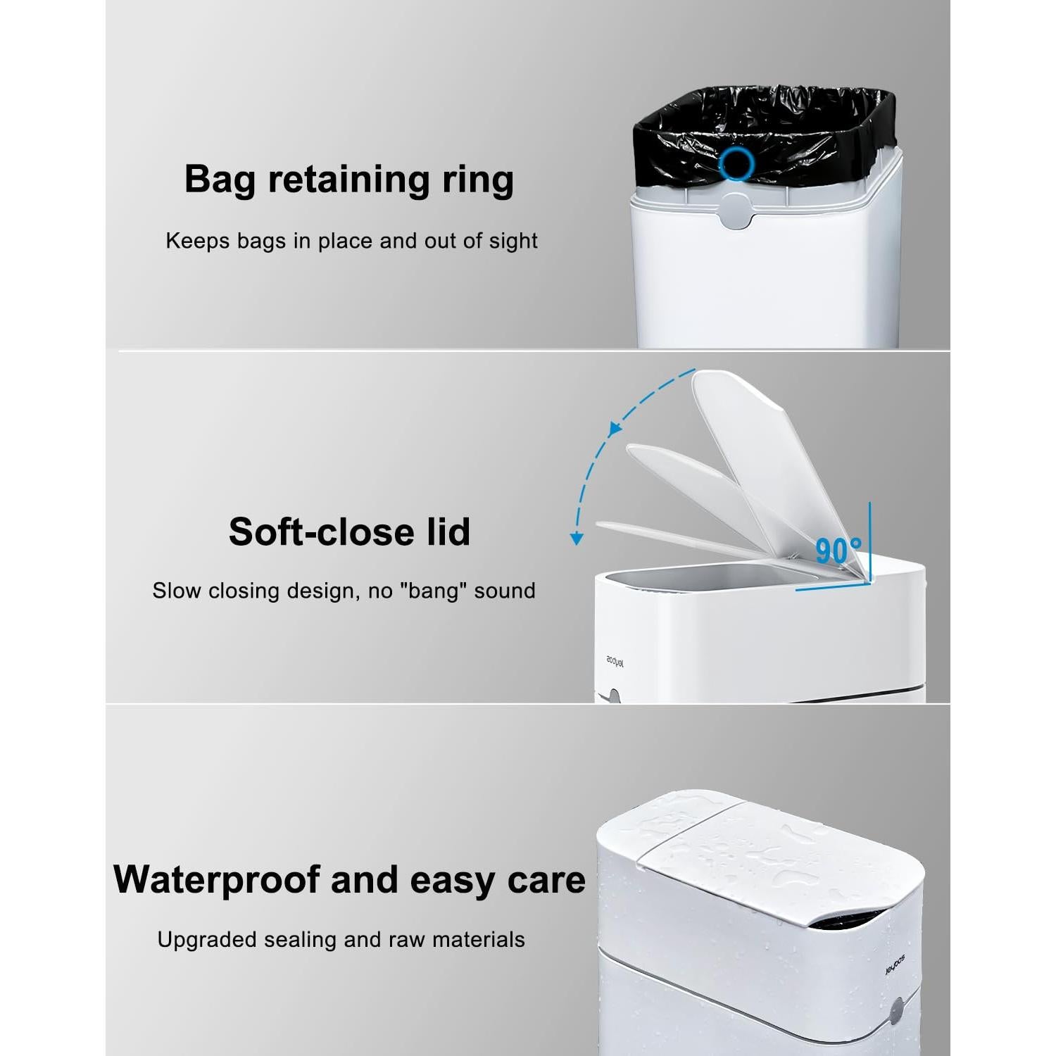 Basurero Automático Sin Contacto CTIME 11.36L Blanco