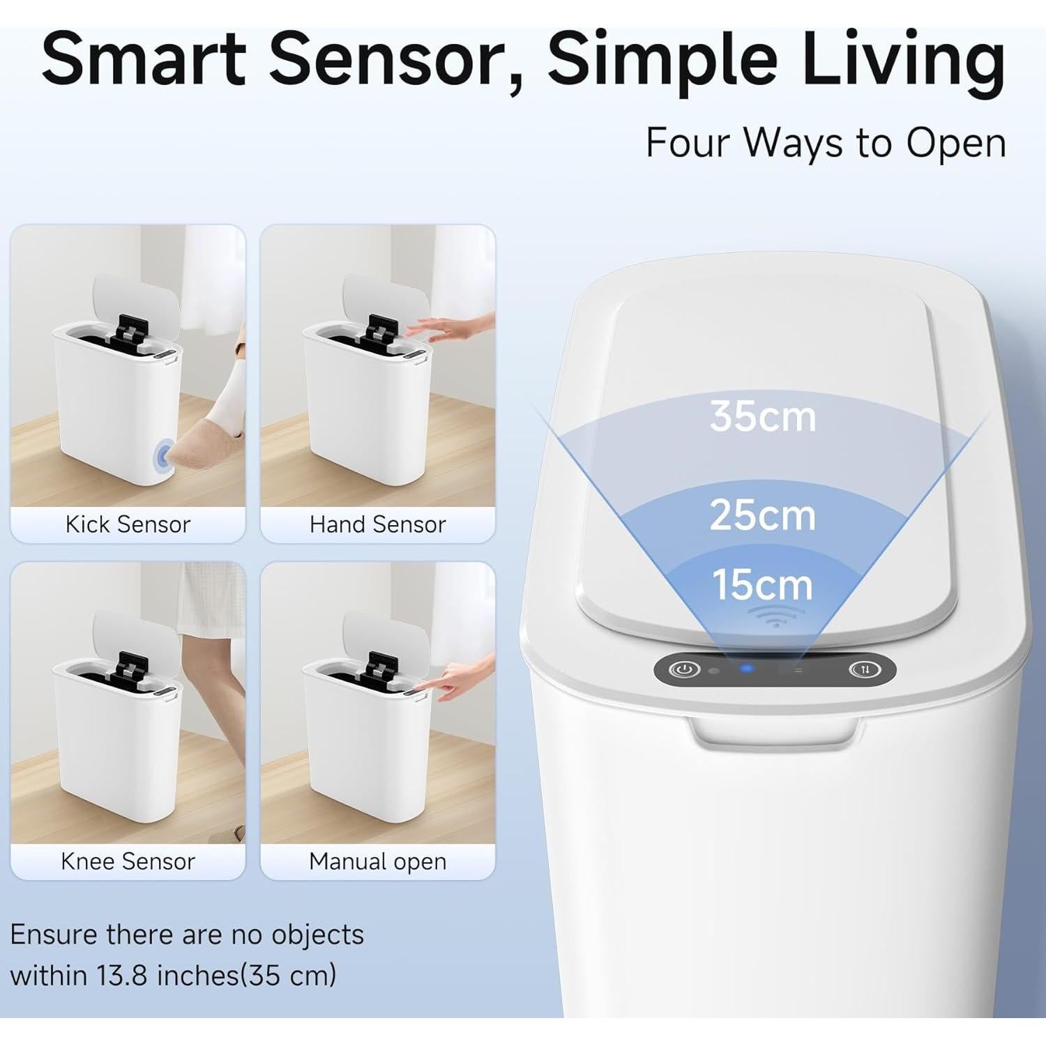 Cubo de Basura Inteligente TIPGO 9.84L Blanco Sin Contacto