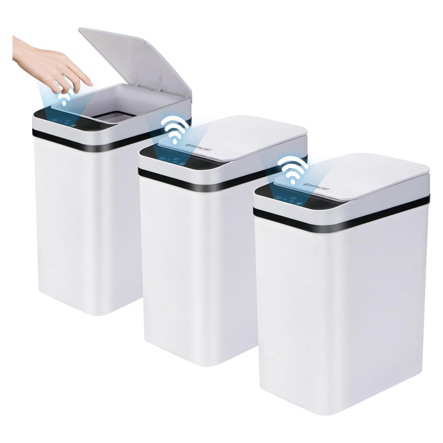 Bote de Basura Automático SHTALHST 9.46L Blanco a Prueba de Agua