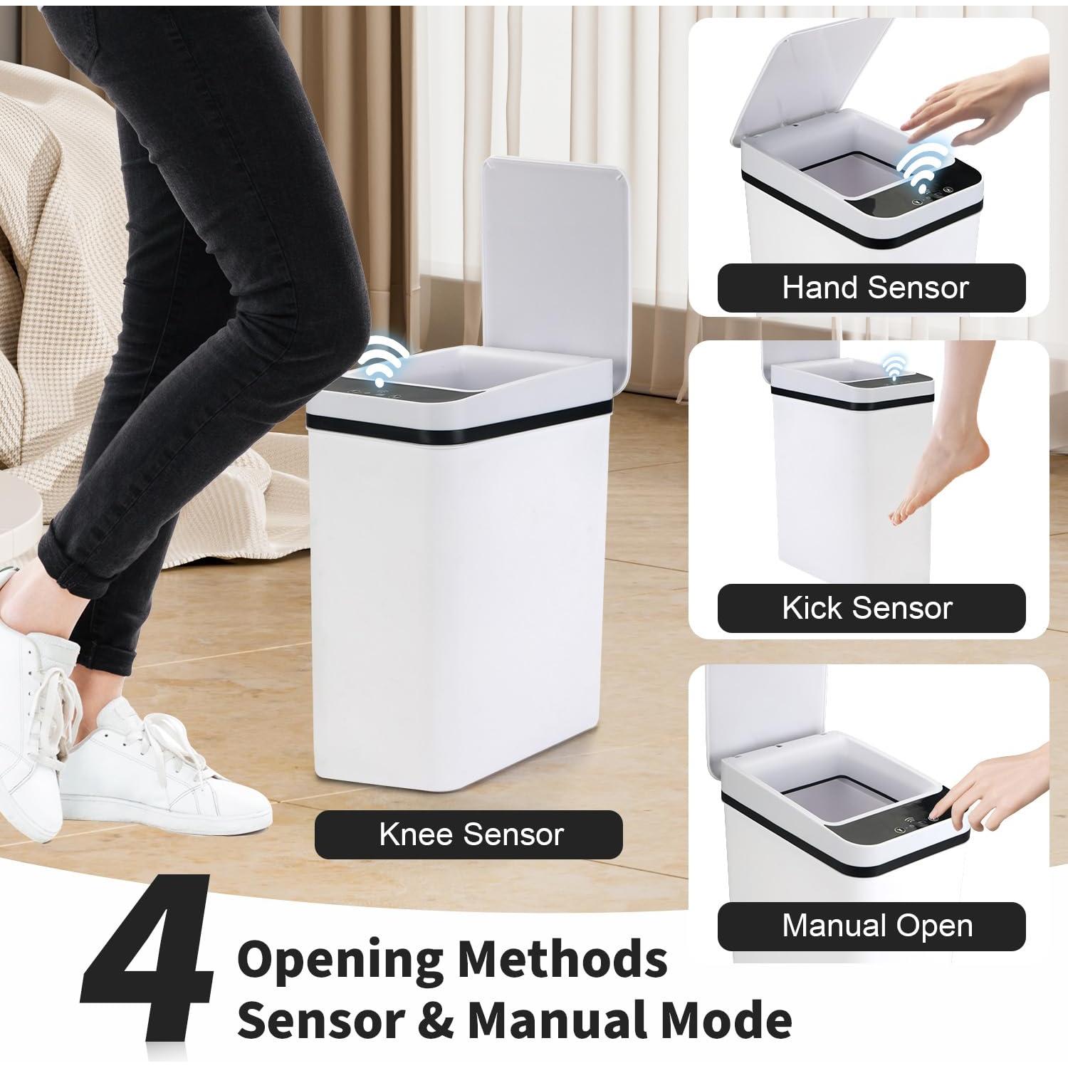Bote de Basura Automático SHTALHST 9.46L Blanco a Prueba de Agua