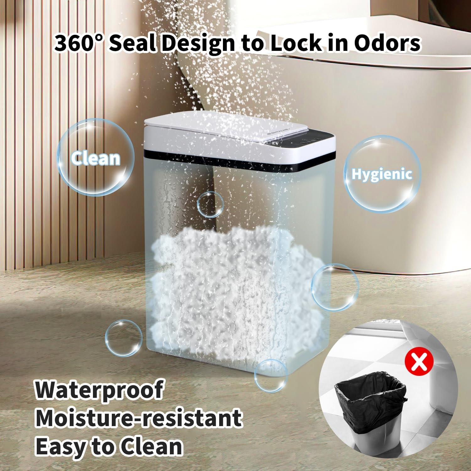 Bote de Basura Automático SHTALHST 9.46L Blanco a Prueba de Agua