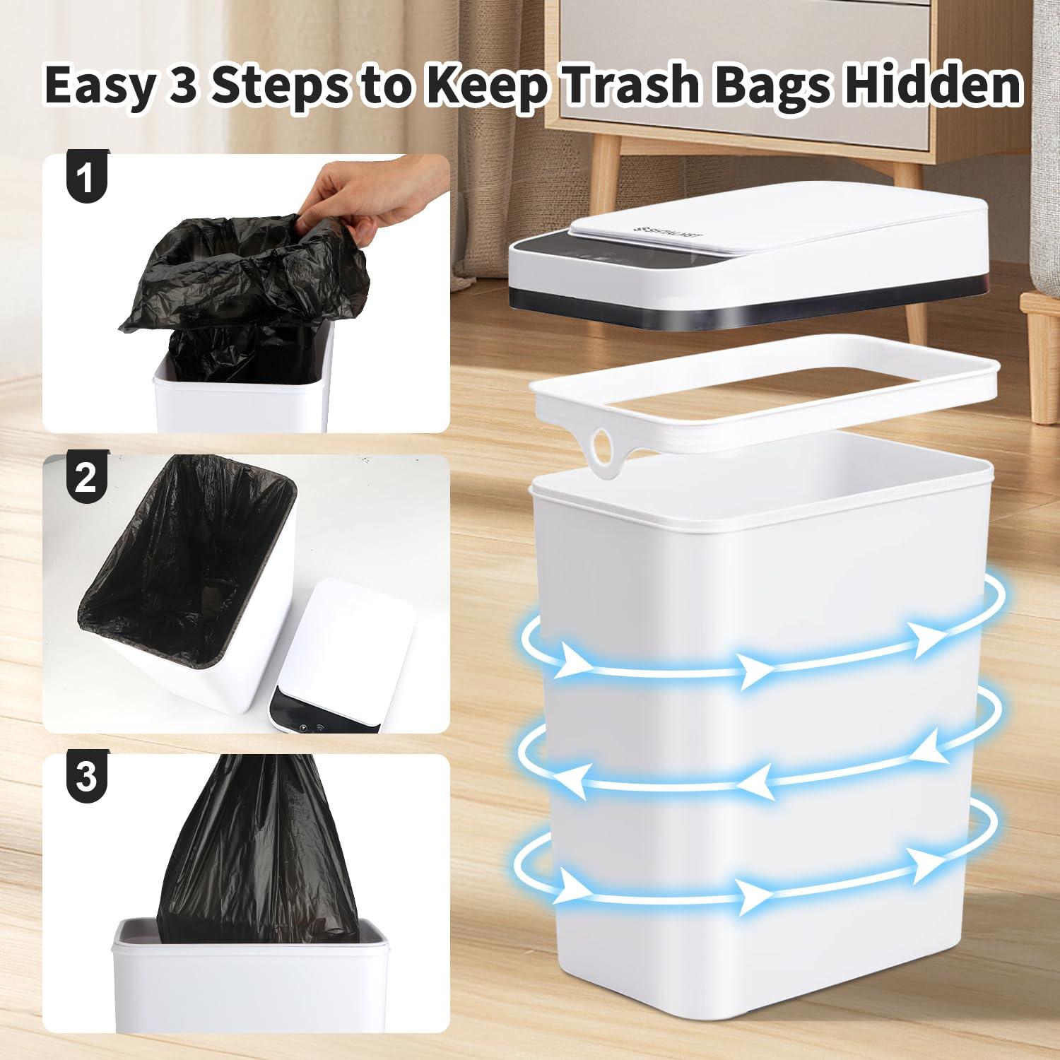 Bote de Basura Automático SHTALHST 9.46L Blanco a Prueba de Agua