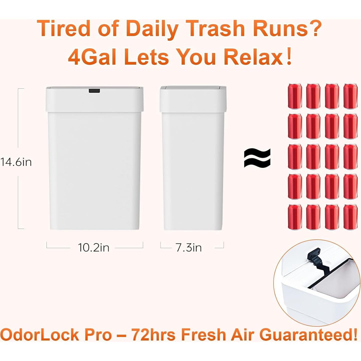 Bote de Basura Automático LYNLOO 15.1L con Sensor IPX5