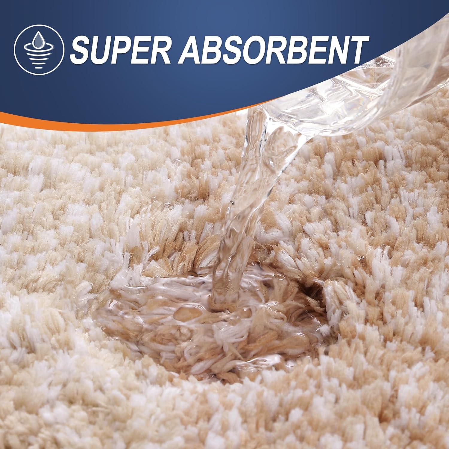 Conjunto de Alfombrillas de Baño OLANLY 3 Piezas Microfibra Beige