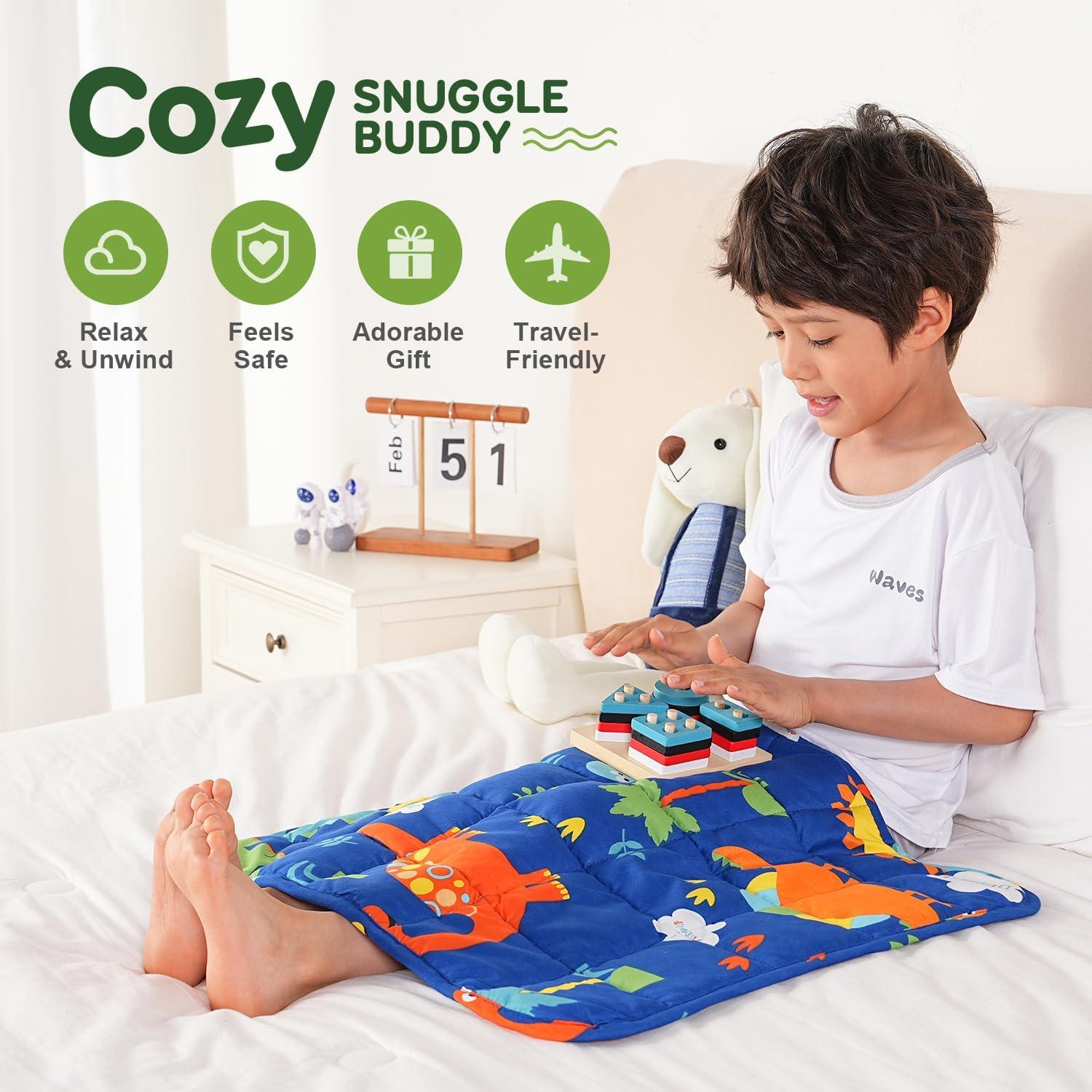 Manta con Peso Sivio Dinosaurio Azul 48x53cm 0.91kg