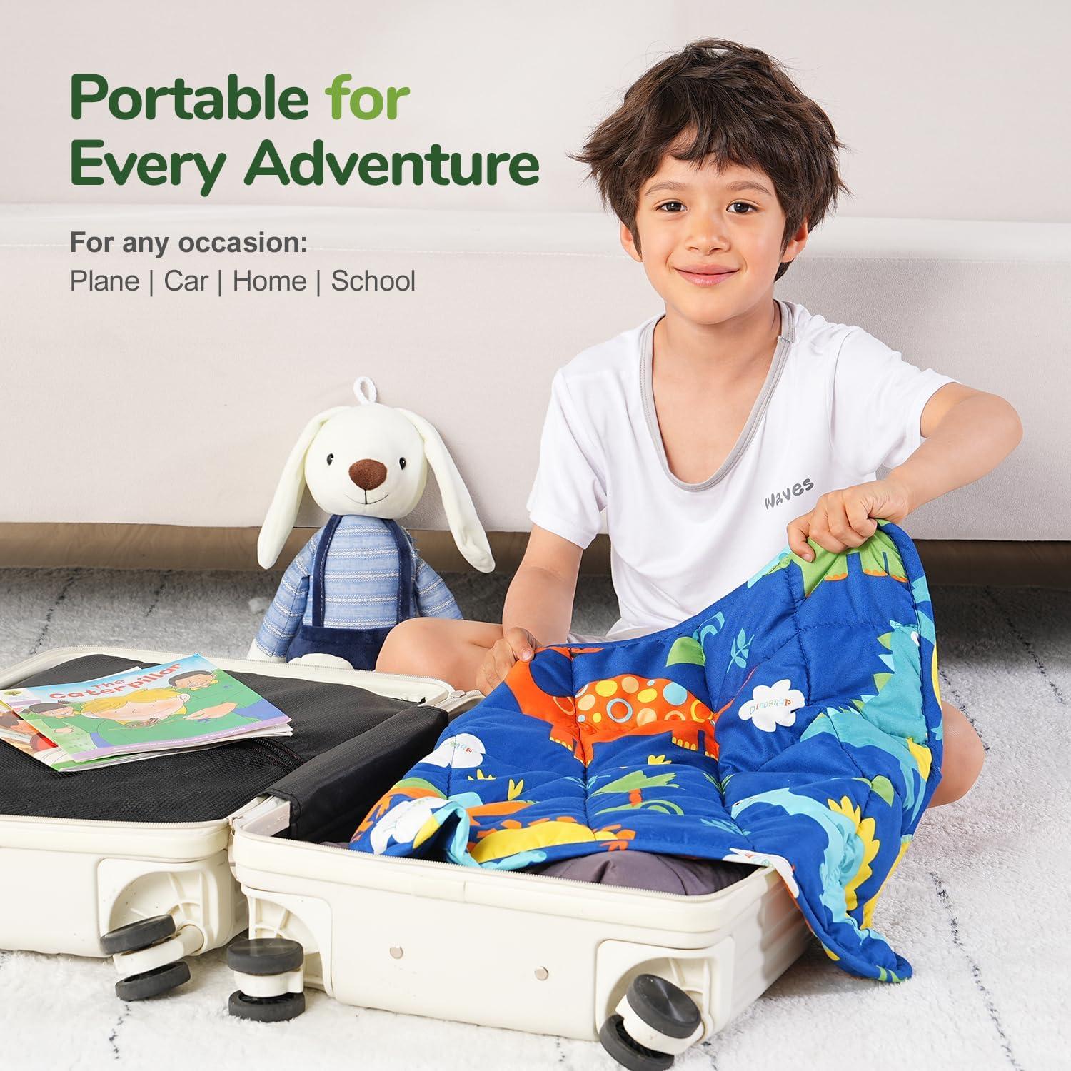 Manta con Peso Sivio Dinosaurio Azul 48x53cm 0.91kg